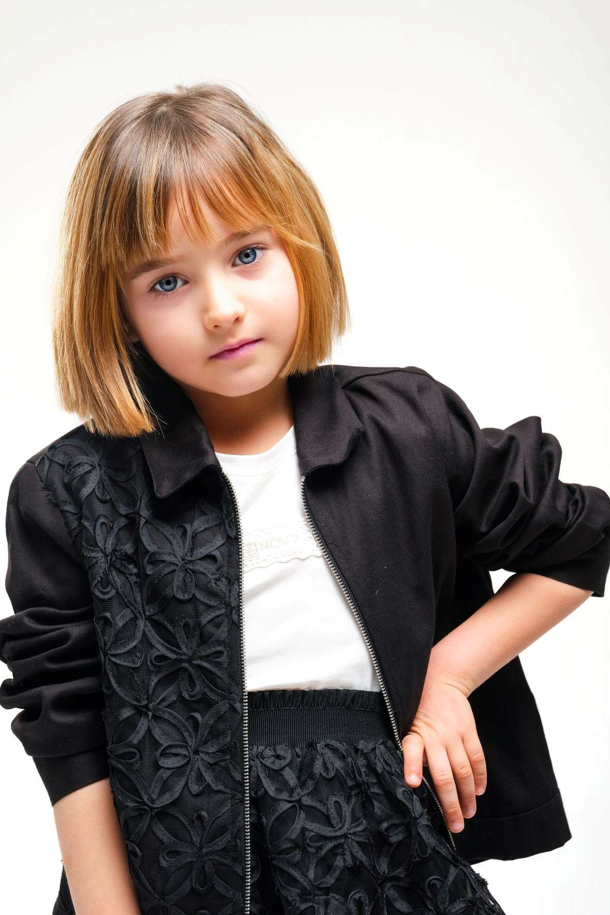 4-8 Yaş Royal Pearl Kız Çocuk 3'Lü Takım-Siyah