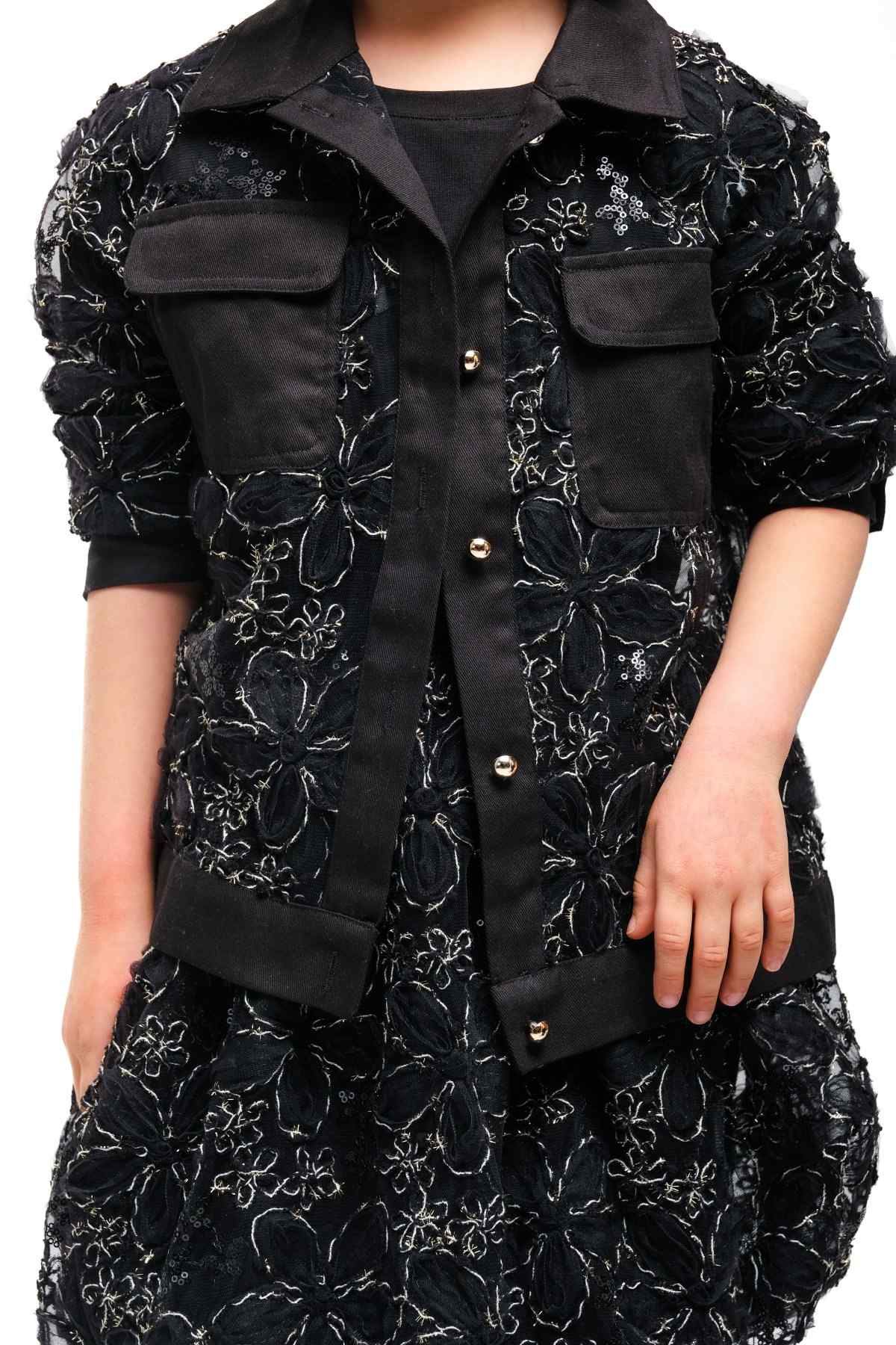 4-8 Yaş Madam Elagance Kız Çocuk 3'Lü Takım-Siyah