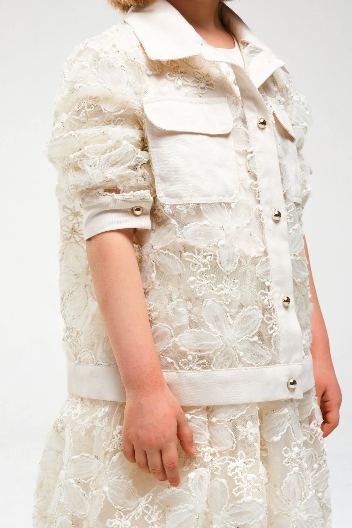 4-8 Yaş Madam Elagance Kız Çocuk 3'Lü Takım-Latte