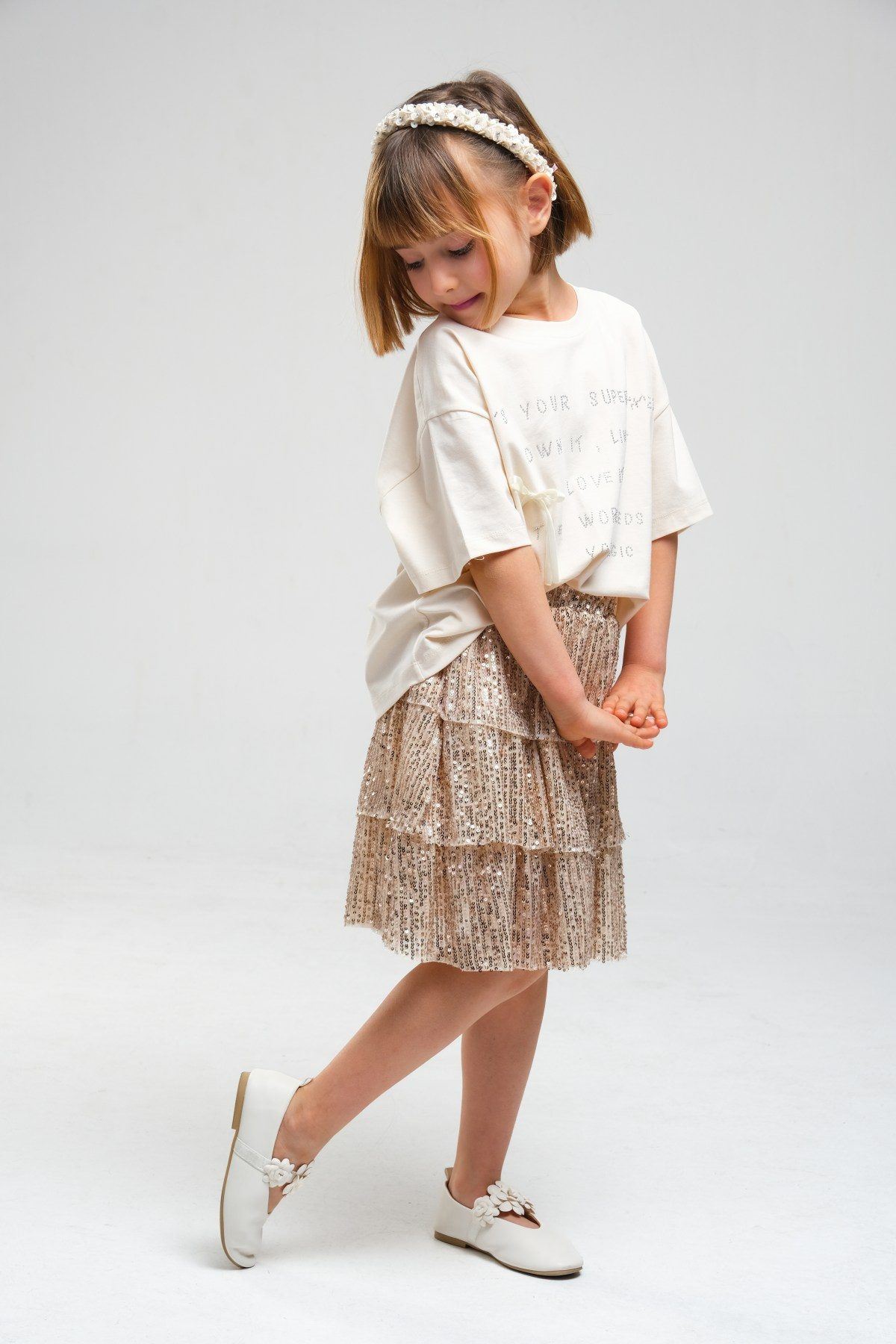 4-8 Yaş Suprice Kız Çocuk Takım-Latte