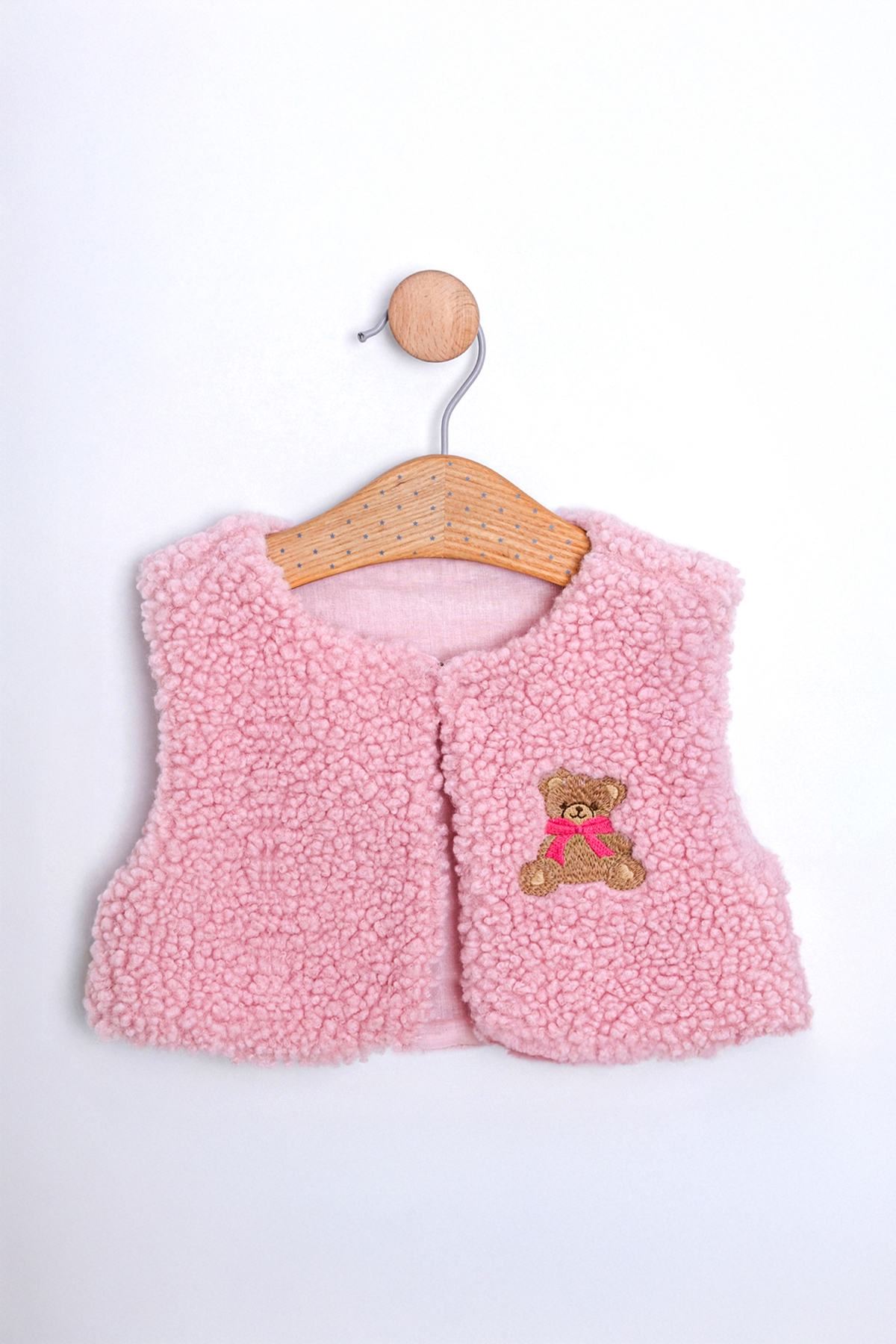 6-18 Aylık Pink Love Çantalı 4'Lü Kız Bebek Takım-Pembe