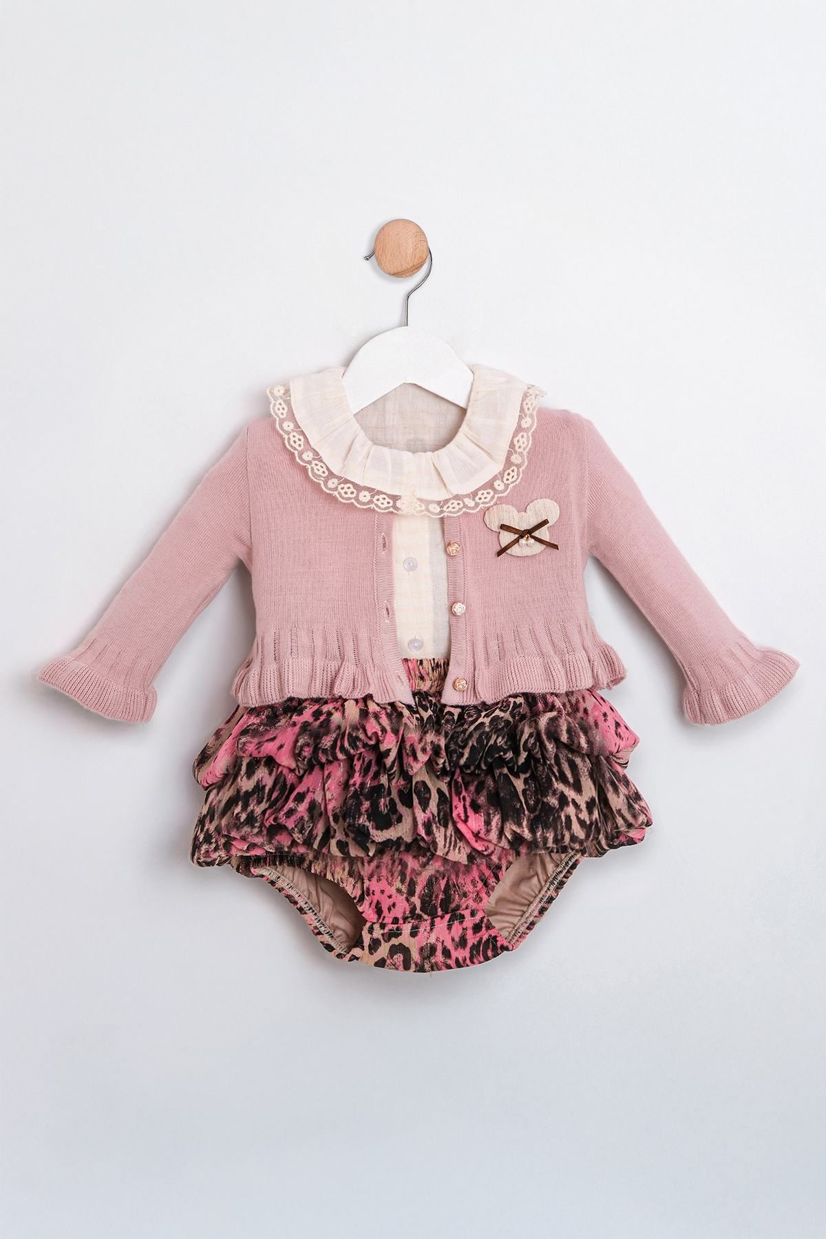 6-18 Aylık Rose Sauvage Kız Bebek 3'Lü Takım-Gül Kurusu