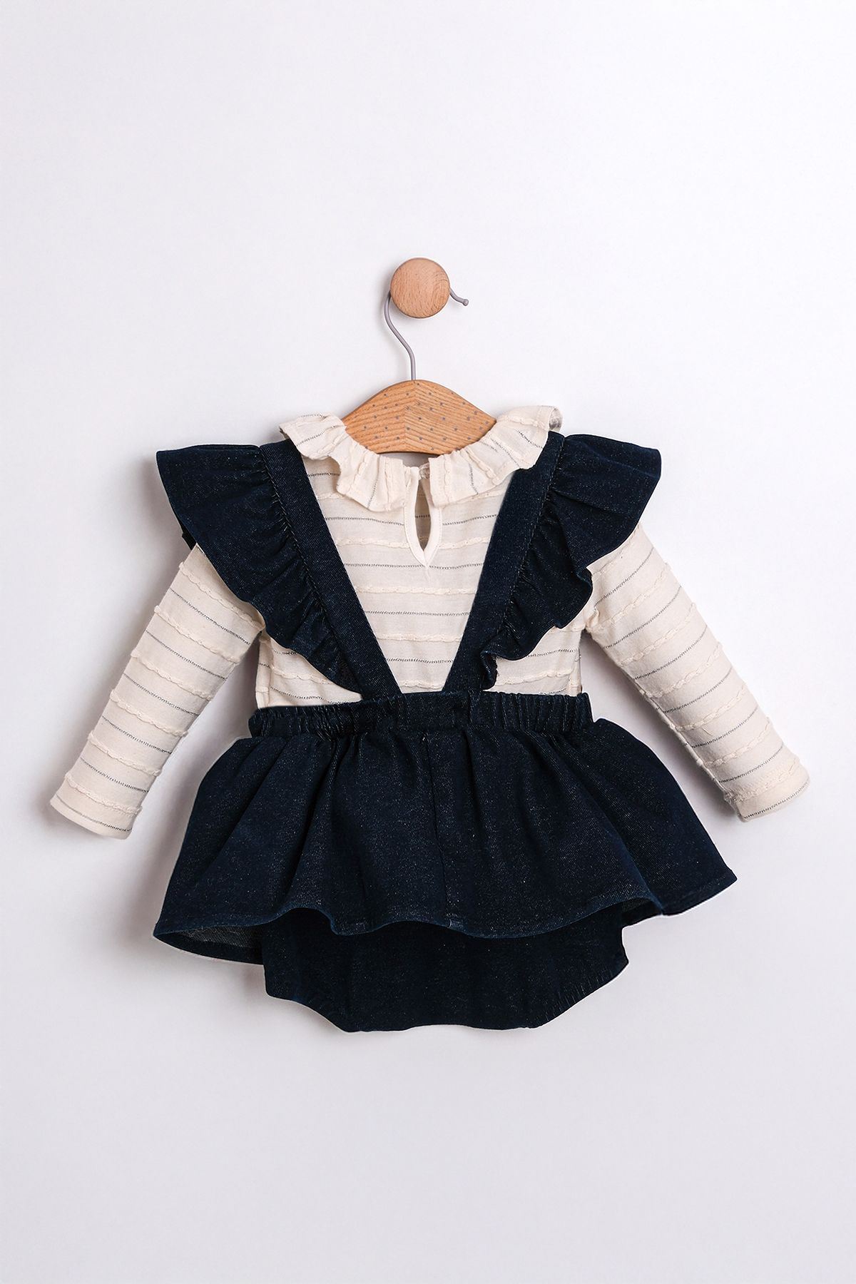 6-18 Aylık Rana Ribbon Kız Bebek Takım-İndigo