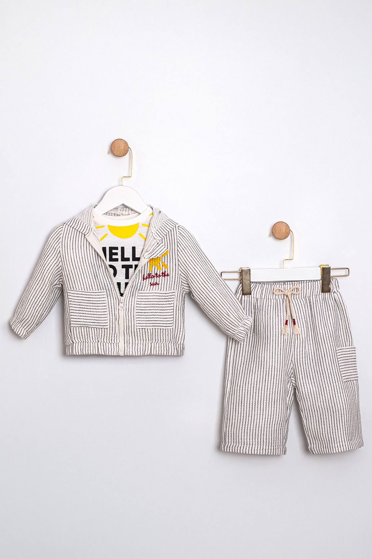 9-24 Aylık Soft Teddy Erkek Bebek 3'Lü Takım-Lacivert