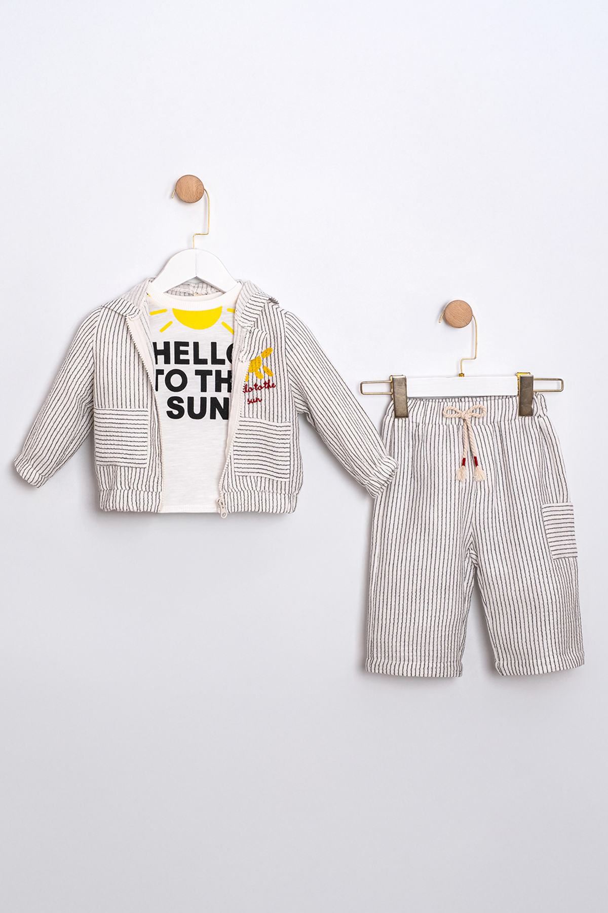 9-24 Aylık Soft Teddy Erkek Bebek 3'Lü Takım-Lacivert