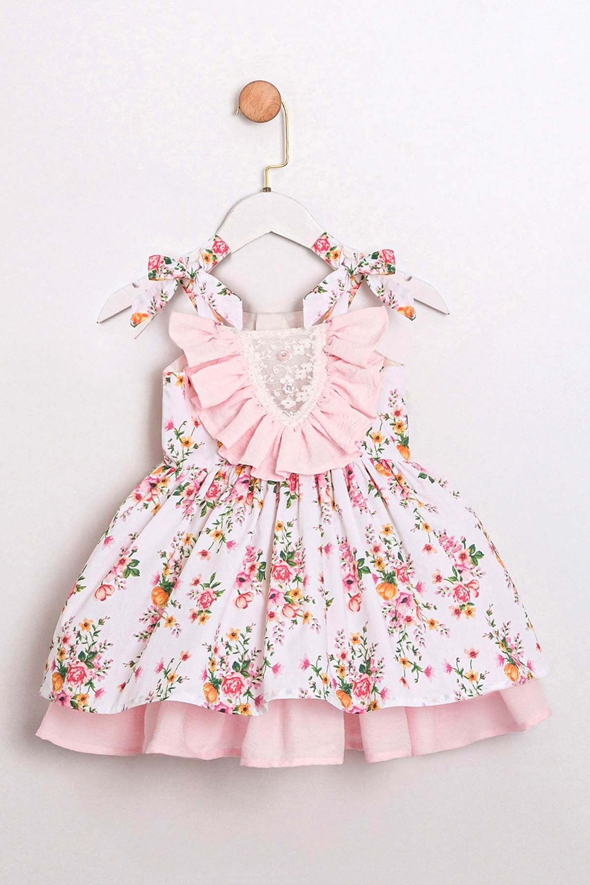 2-5 Yaş Maria Mussness Kız Çocuk Elbise-Ekru