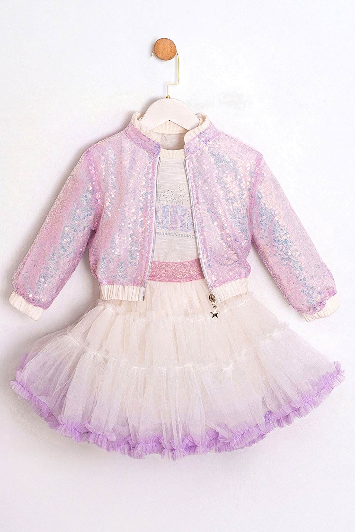 2-5 Yaş Magic Kız Çocuk 3'Lü Takım-Lila