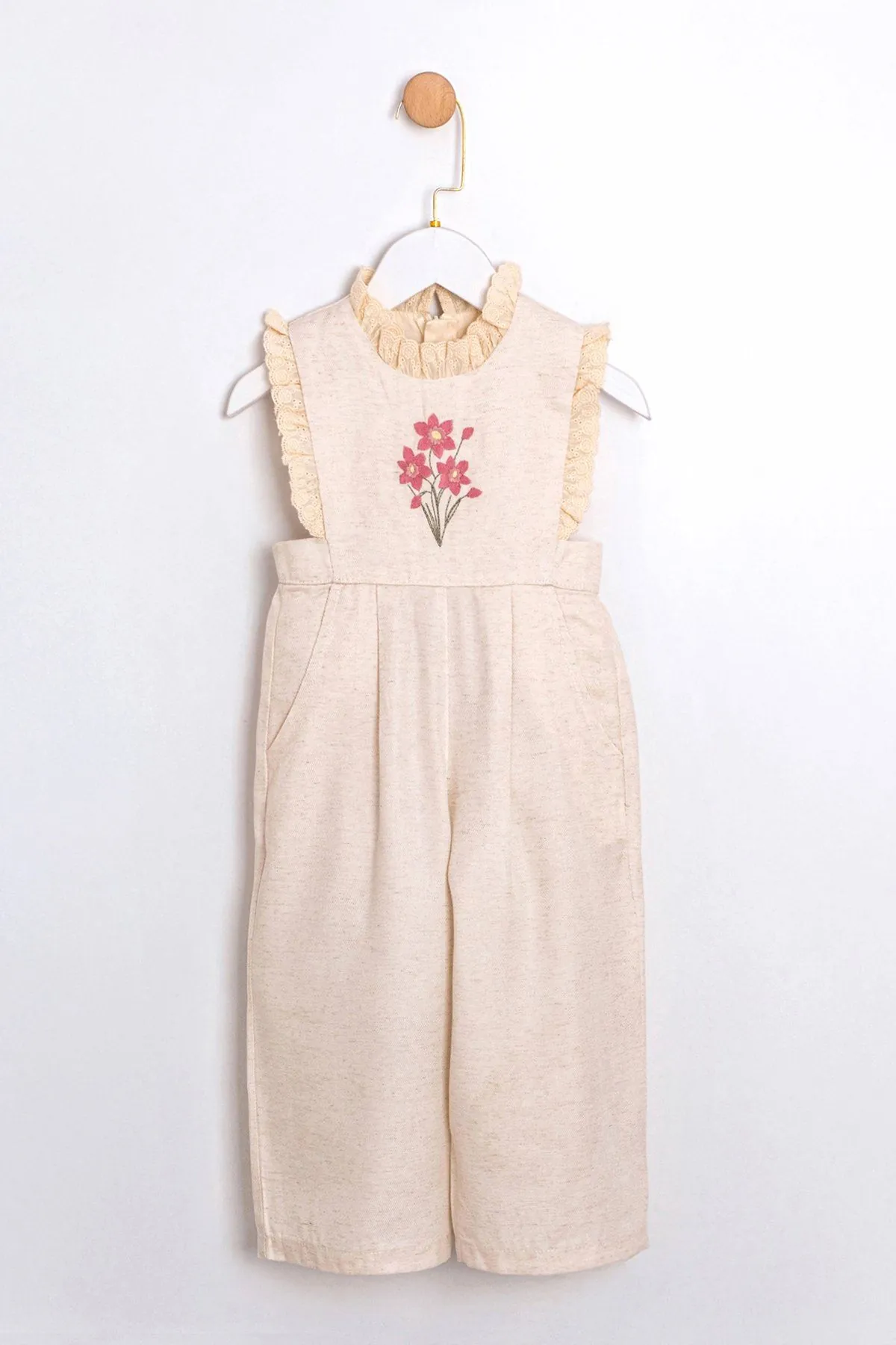 2-5 Yaş Cuddless Set Kız Çocuk Tulum-Latte