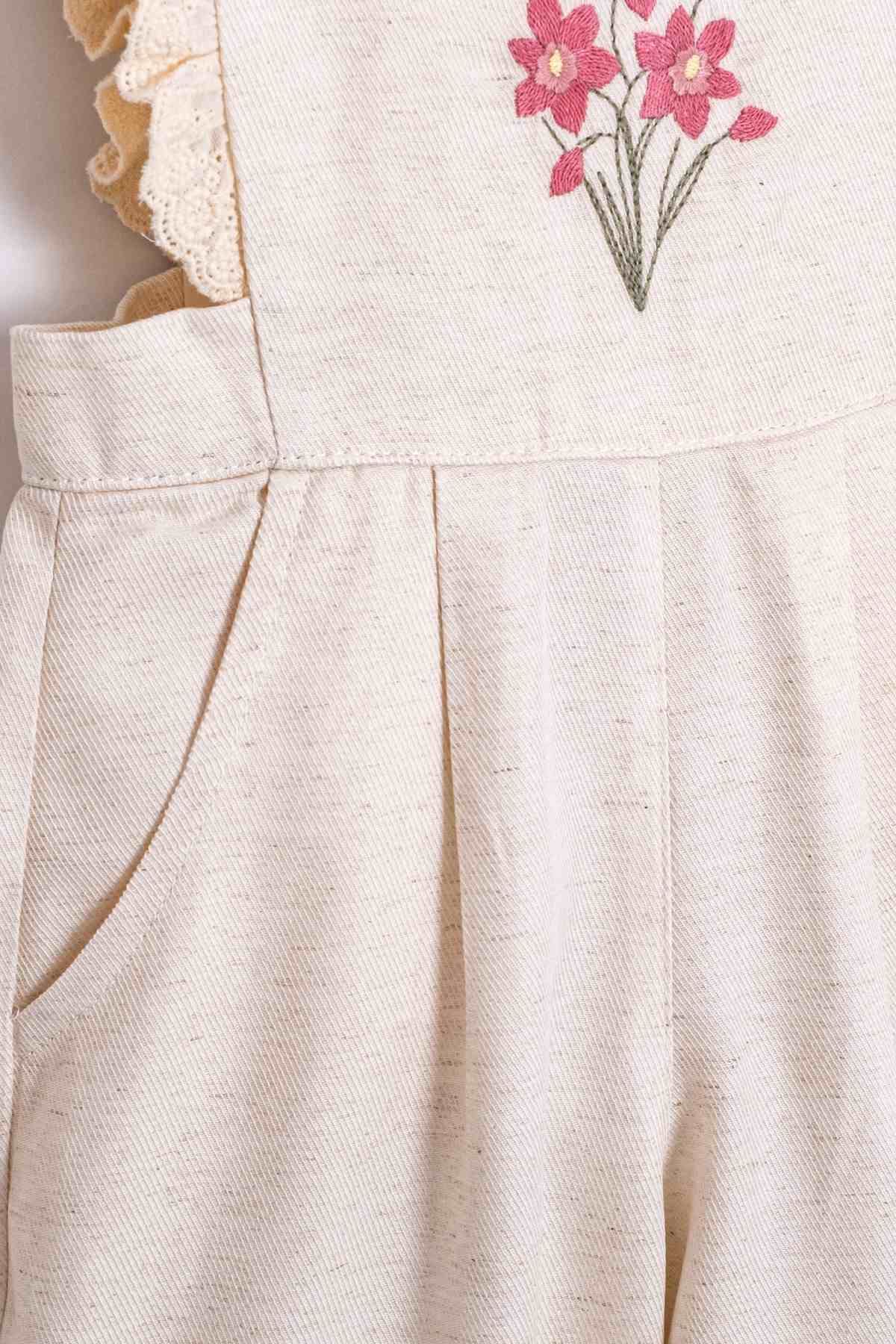 2-5 Yaş Cuddless Set Kız Çocuk Tulum-Latte