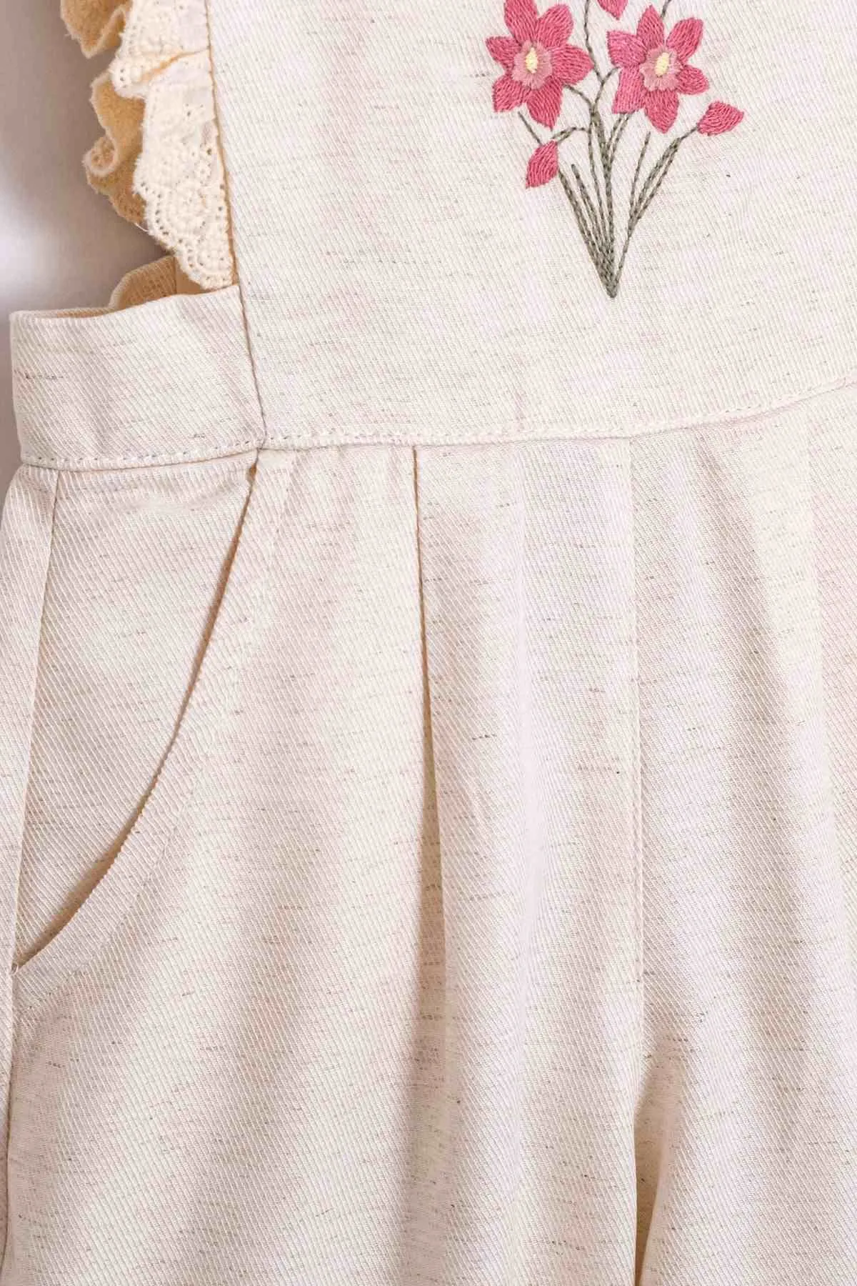 2-5 Yaş Cuddless Set Kız Çocuk Tulum-Latte