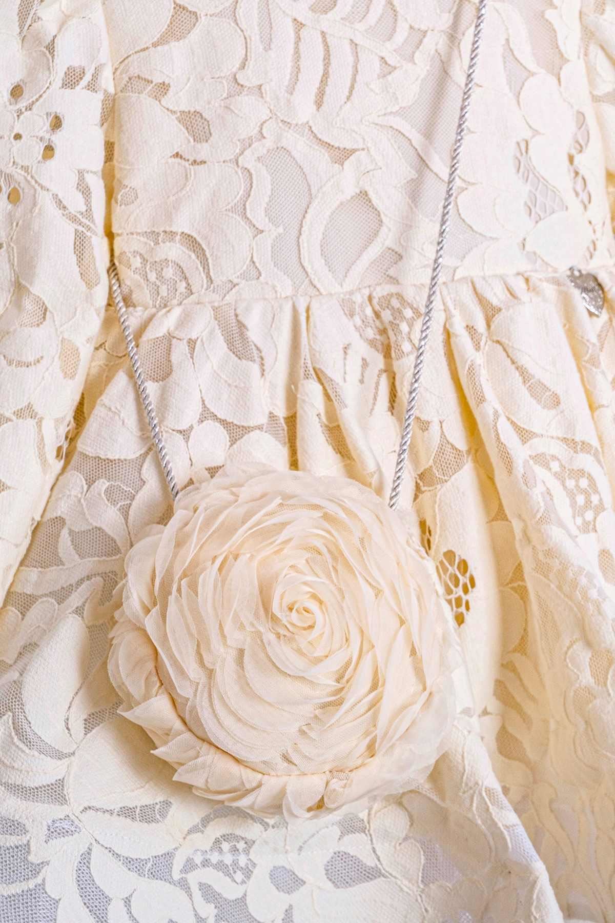 2-5 Yaş Baby Doll Kız Çocuk Elbise-Ekru