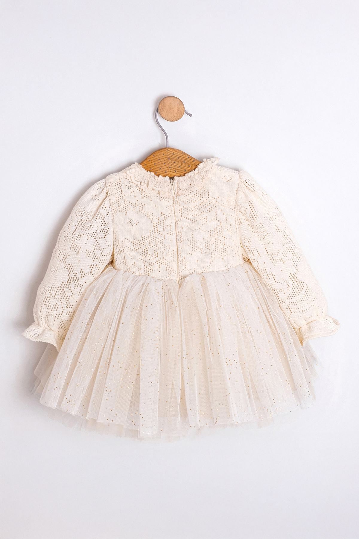 9-24 Aylık Lorelai Kız Bebek Çantalı Elbise-Latte