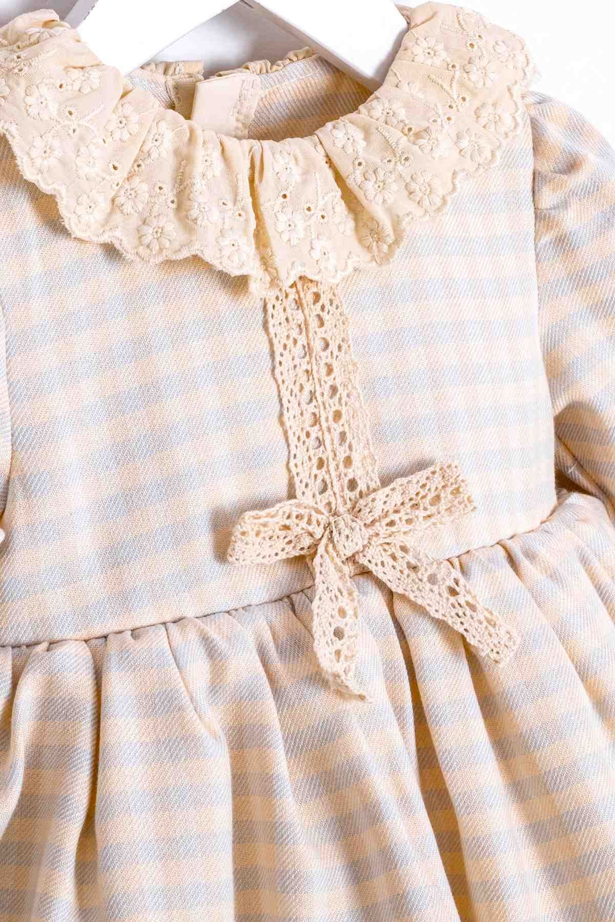 9-24 Aylık Vıvıenne Kız Bebek Çantalı Elbise-Mavi