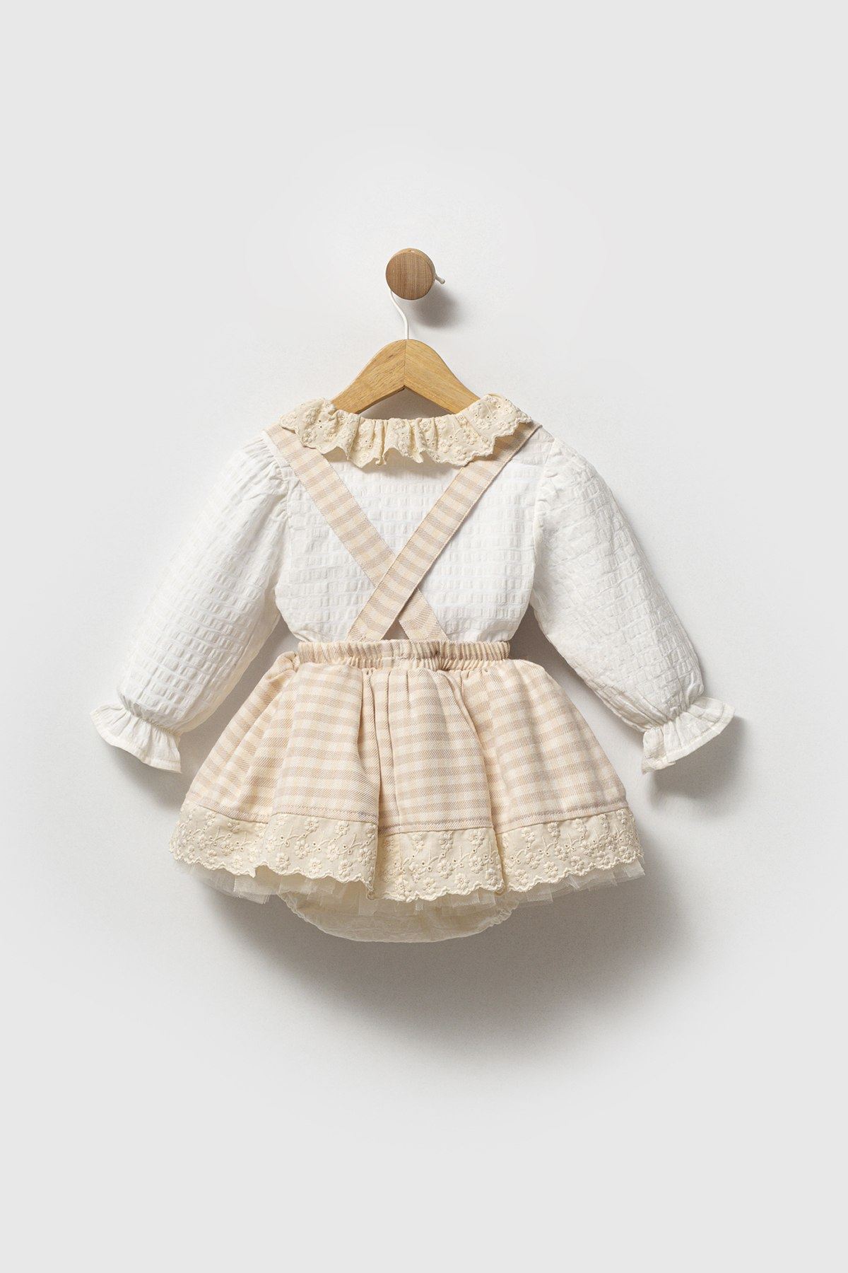 9-24 Aylık Jaqueline Kız Bebek Takım-Kahverengi