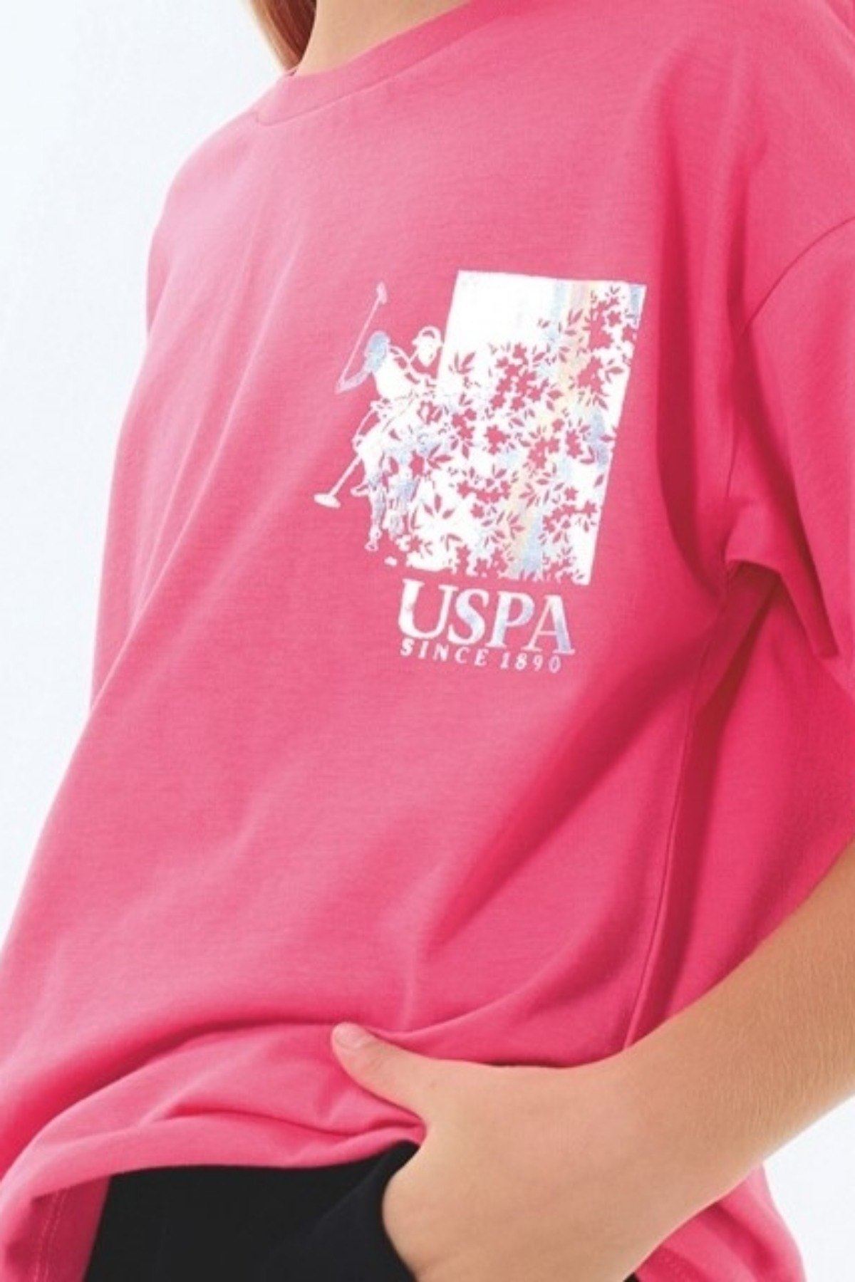 4-15 Yaş Lisanslı Us Polo Assn Kız Çocuk Takım-Pembe