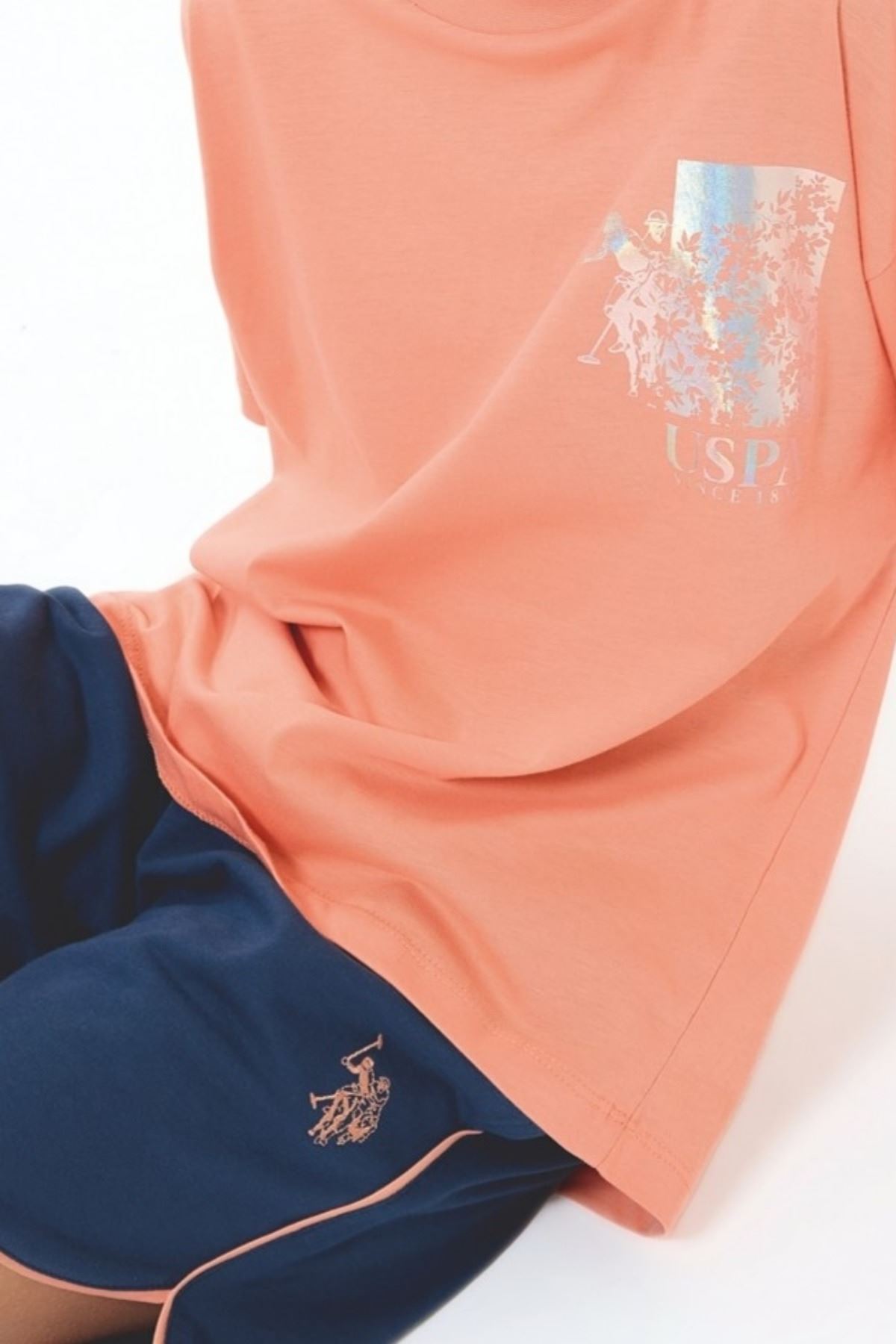 4-15 Yaş Lisanslı Us Polo Assn Kız Çocuk Takım-Somon