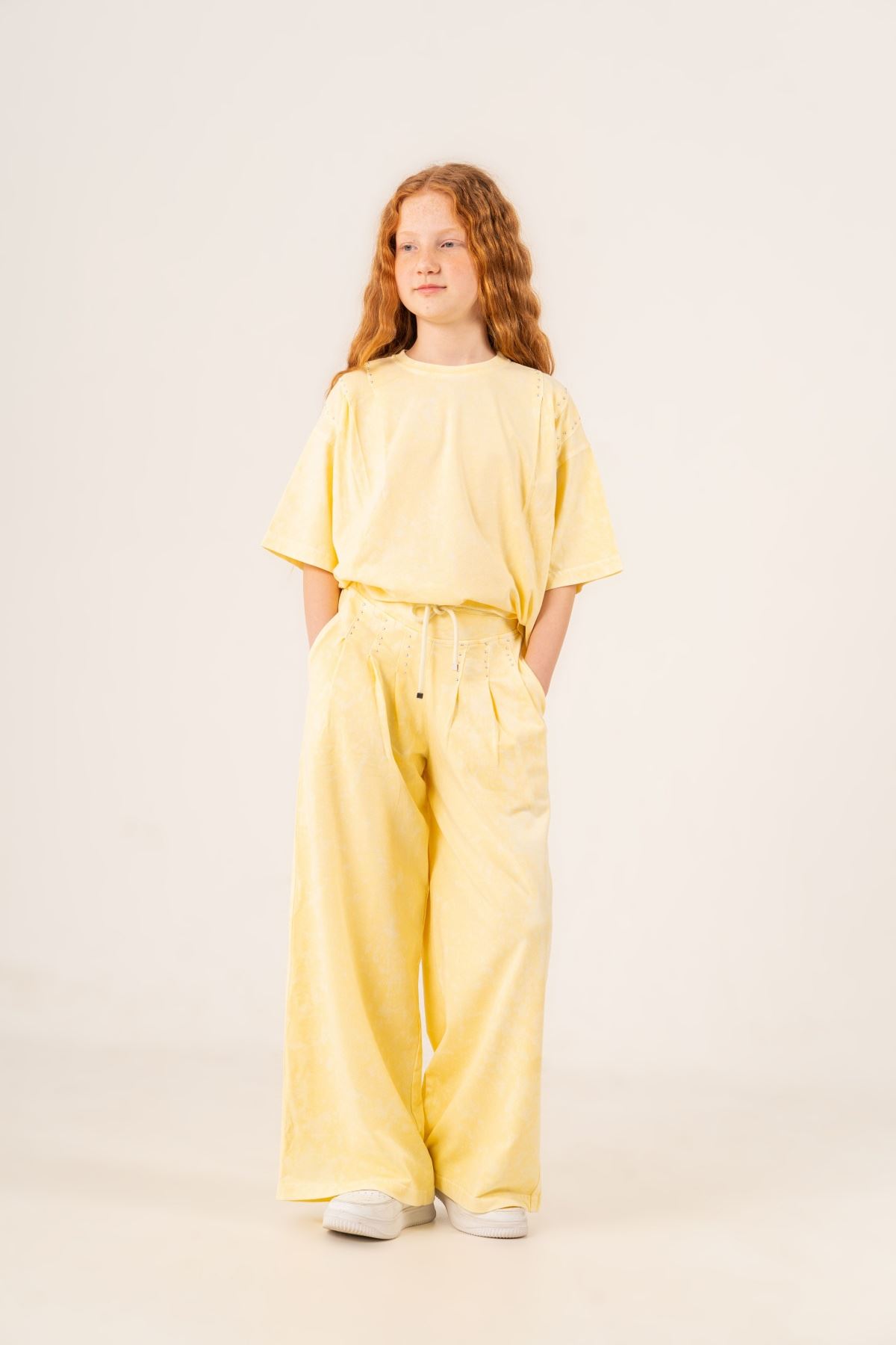 9-15 Yaş London Street Kız Çocuk Takım-Sarı