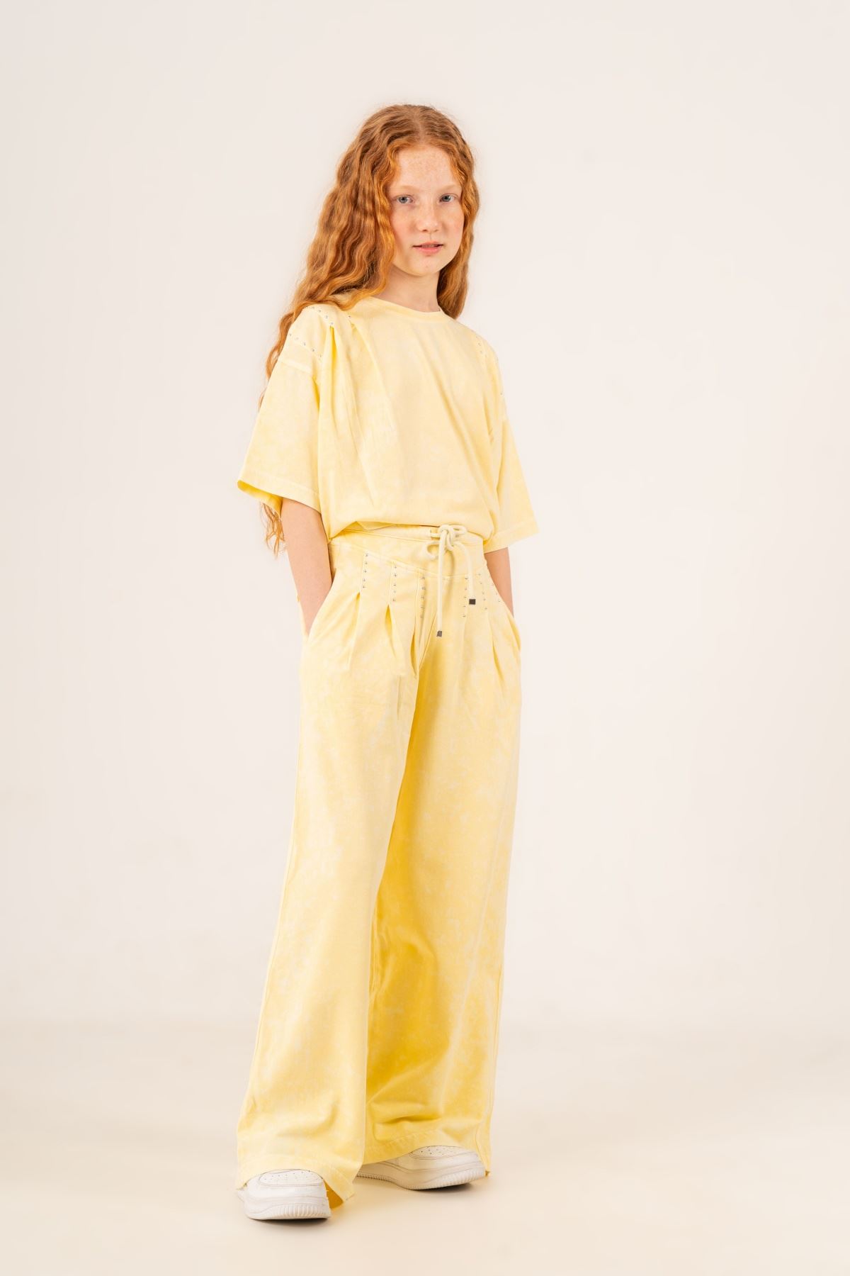 9-15 Yaş London Street Kız Çocuk Takım-Sarı