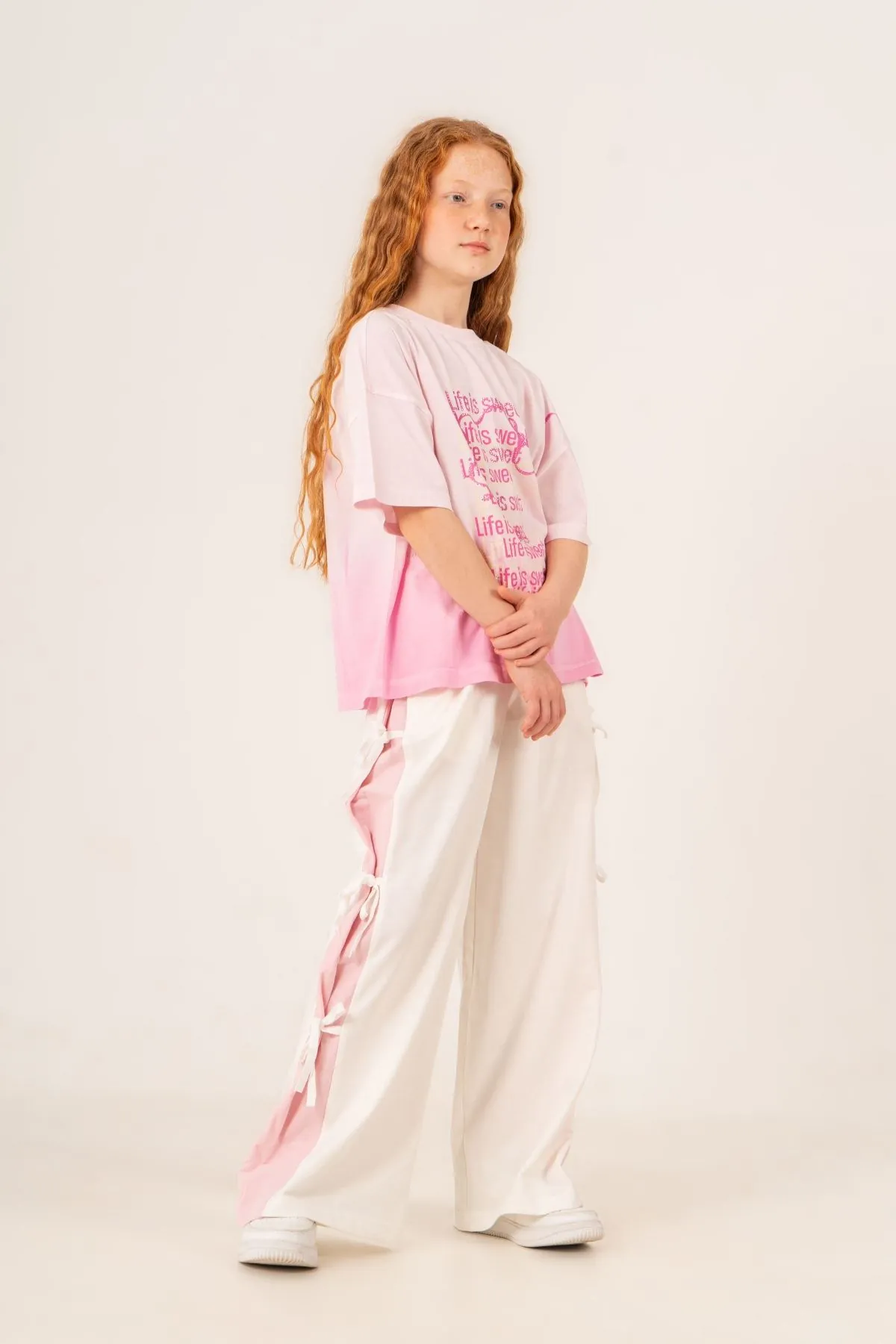 9-15 Yaş Ribbon Life Kız Çocuk Takım-Şeker Pembe