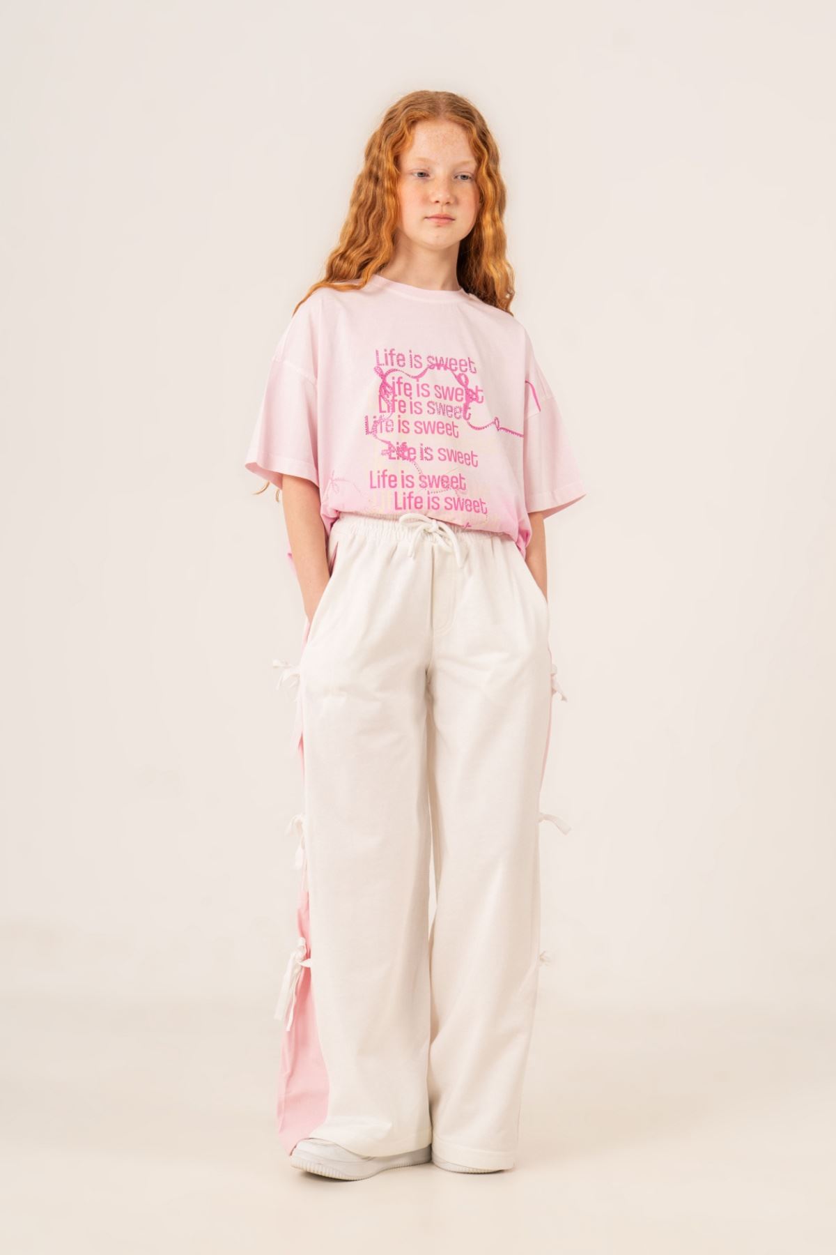 9-15 Yaş Ribbon Life Kız Çocuk Takım-Şeker Pembe
