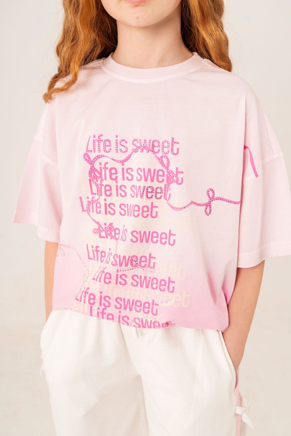 9-15 Yaş Ribbon Life Kız Çocuk Takım-Şeker Pembe