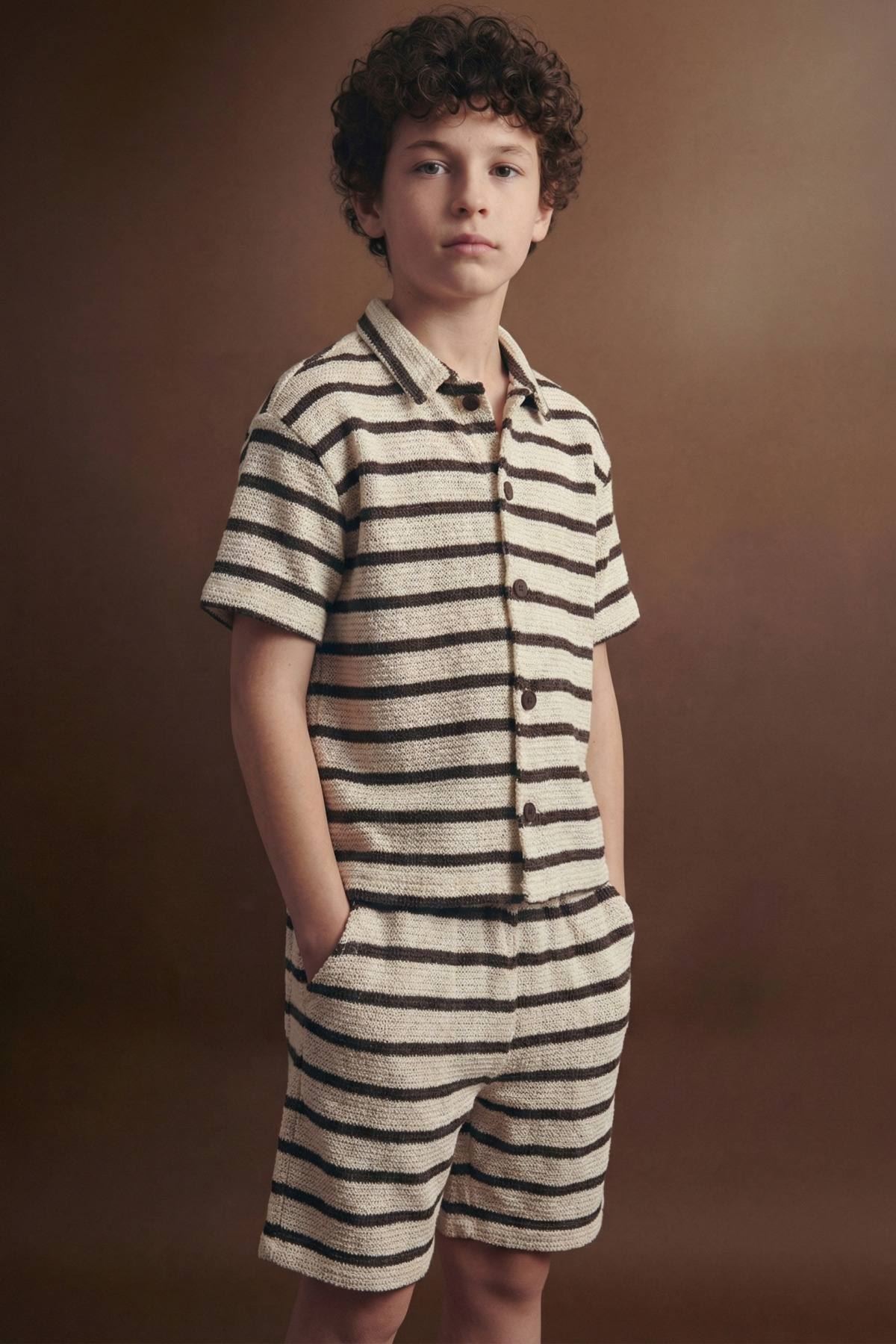 9-14 Yaş Milano Cool Erkek Çocuk Takım-Mocca