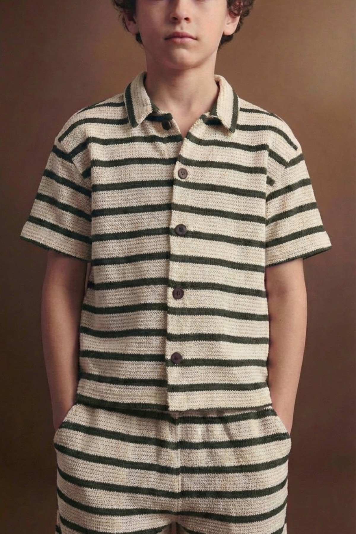 9-14 Yaş Milano Cool Erkek Çocuk Takım-Haki