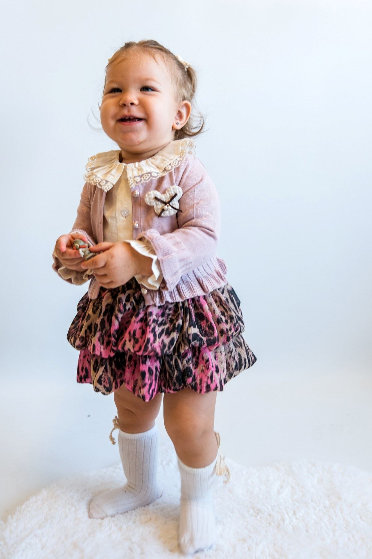 6-18 Aylık Rose Sauvage Kız Bebek 3'Lü Takım-Gül Kurusu