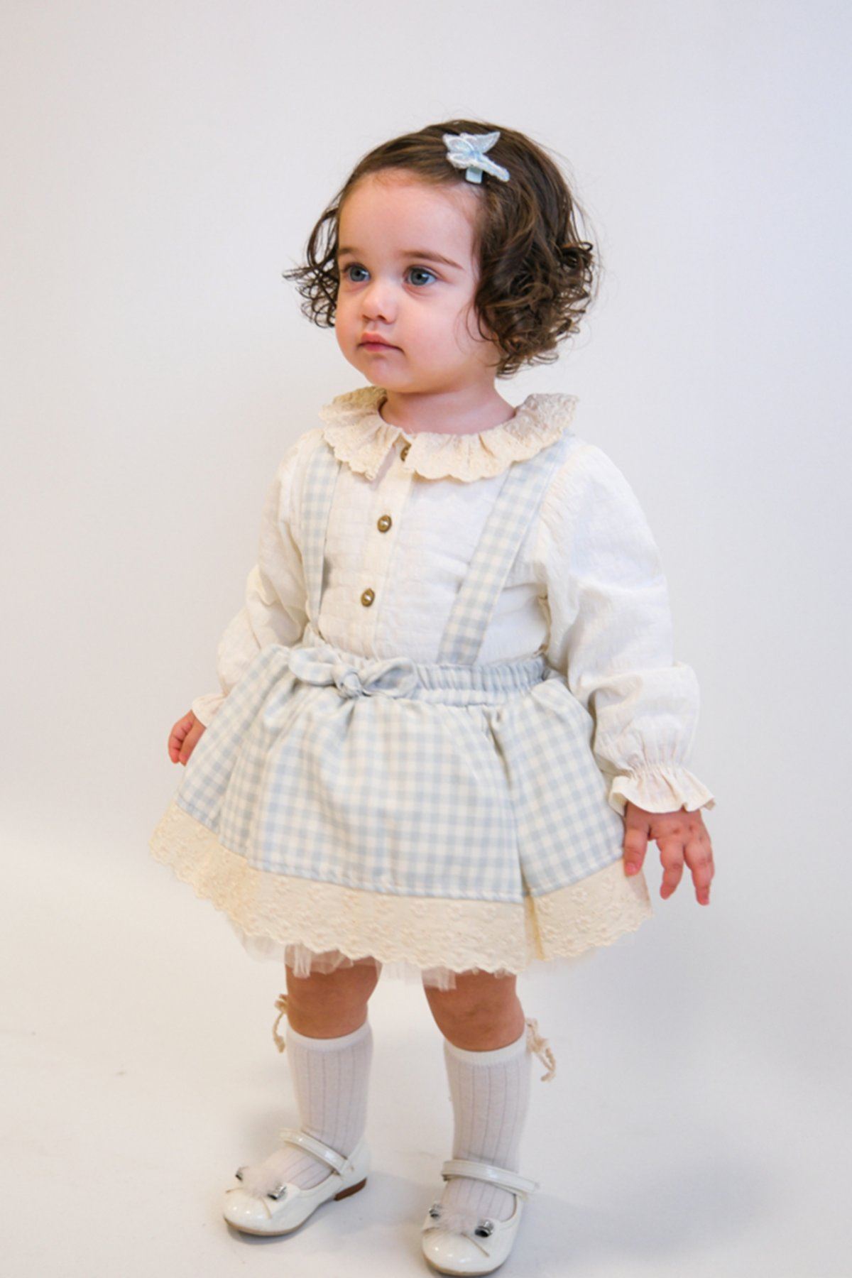 9-24 Aylık Jaqueline Kız Bebek Takım-Mavi