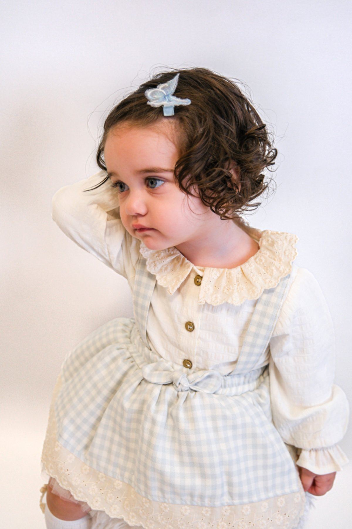 9-24 Aylık Jaqueline Kız Bebek Takım-Mavi