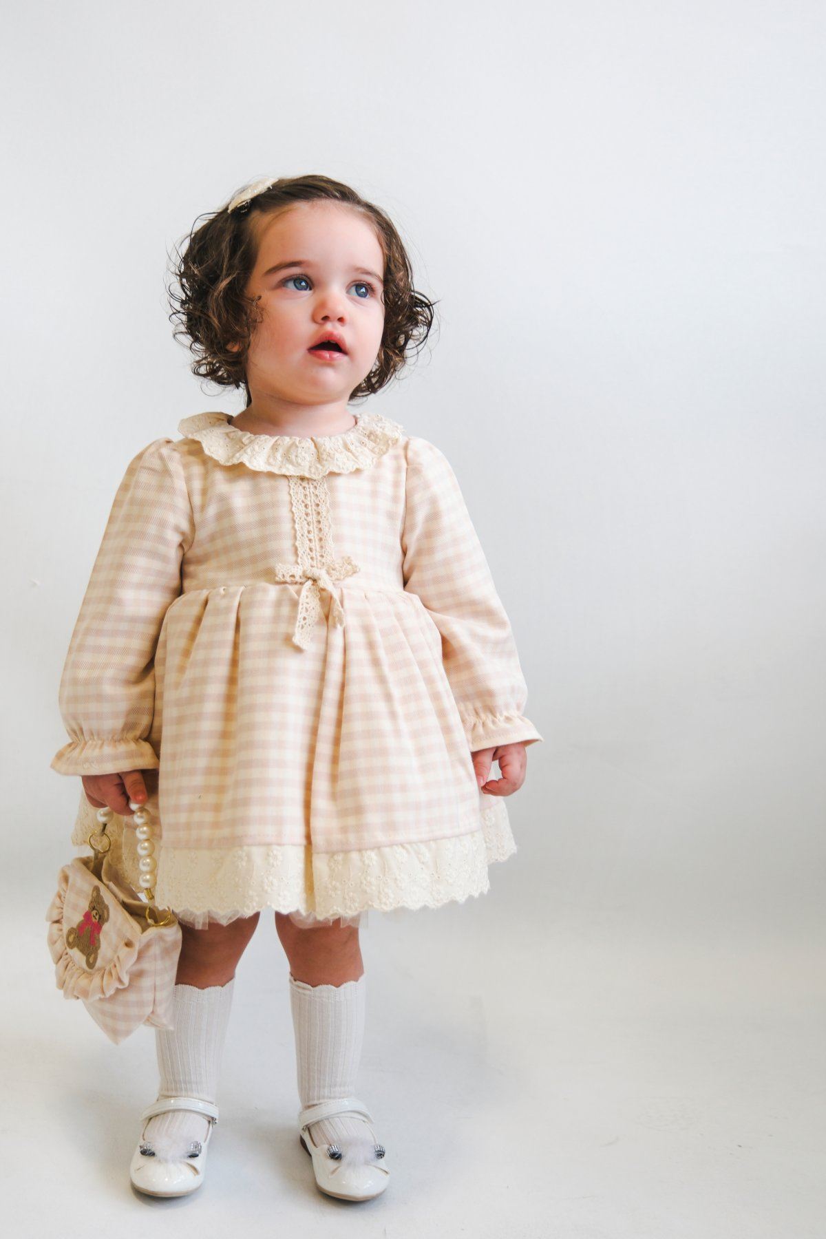 9-24 Aylık Vıvıenne Kız Bebek Çantalı Elbise-Pembe