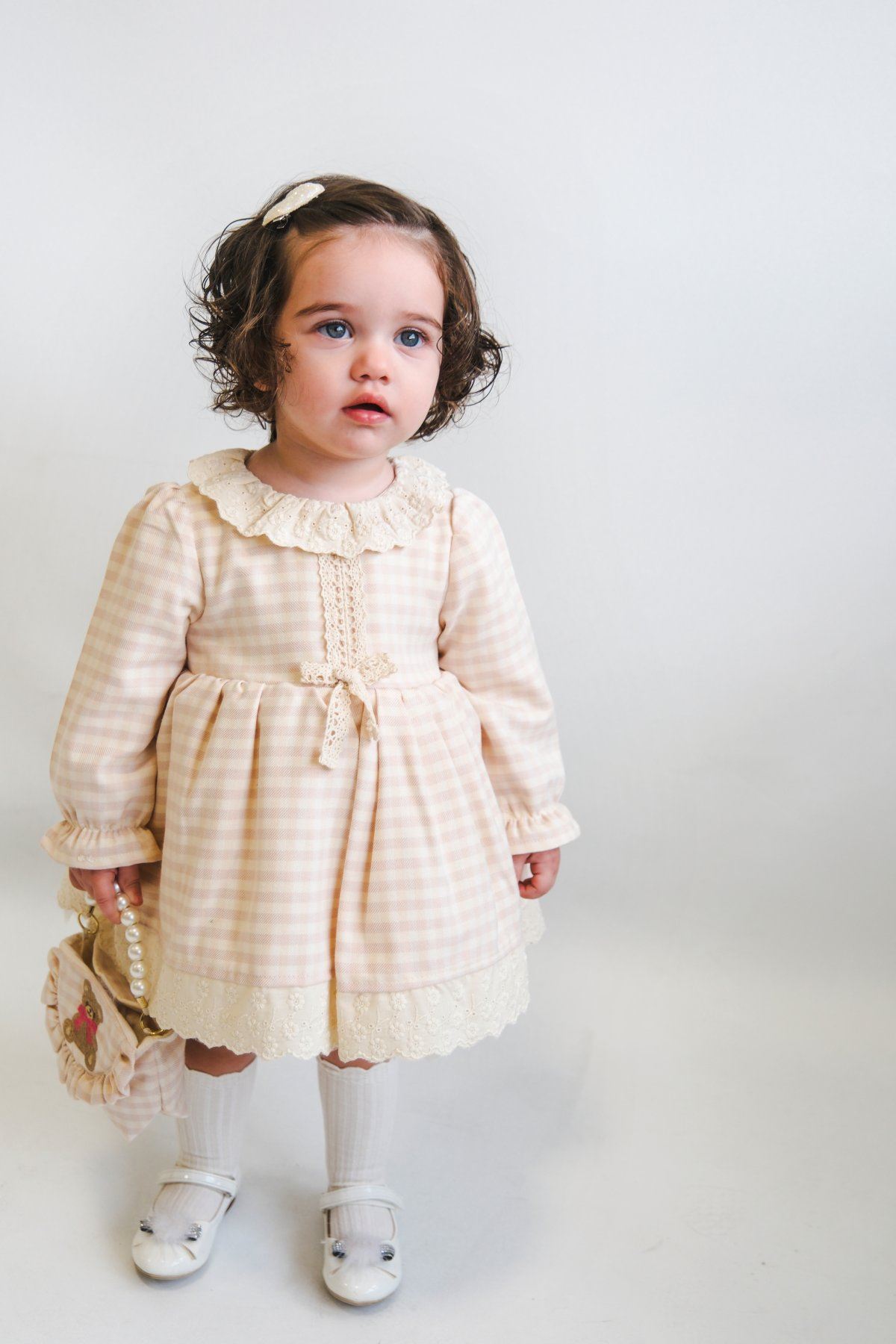 9-24 Aylık Vıvıenne Kız Bebek Çantalı Elbise-Pembe