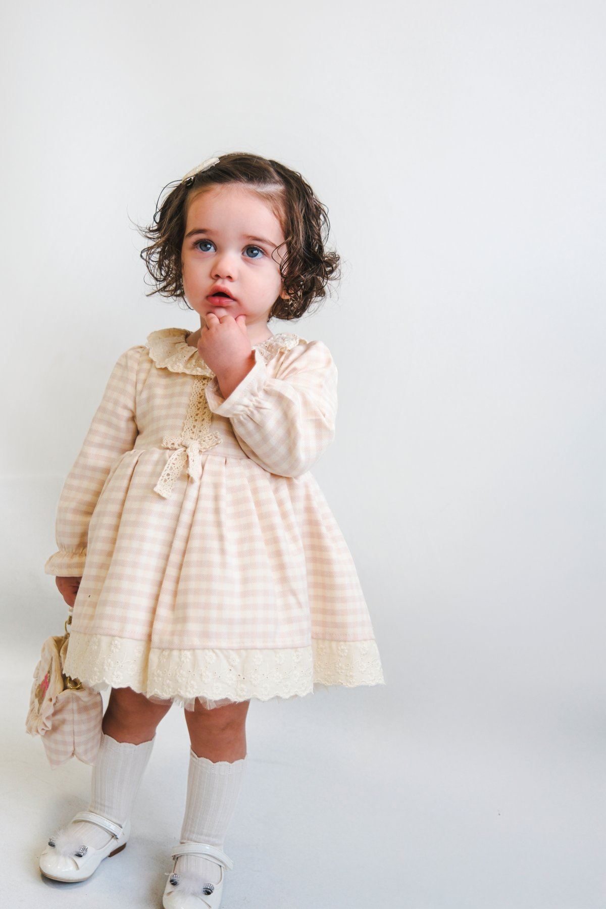 9-24 Aylık Vıvıenne Kız Bebek Çantalı Elbise-Pembe