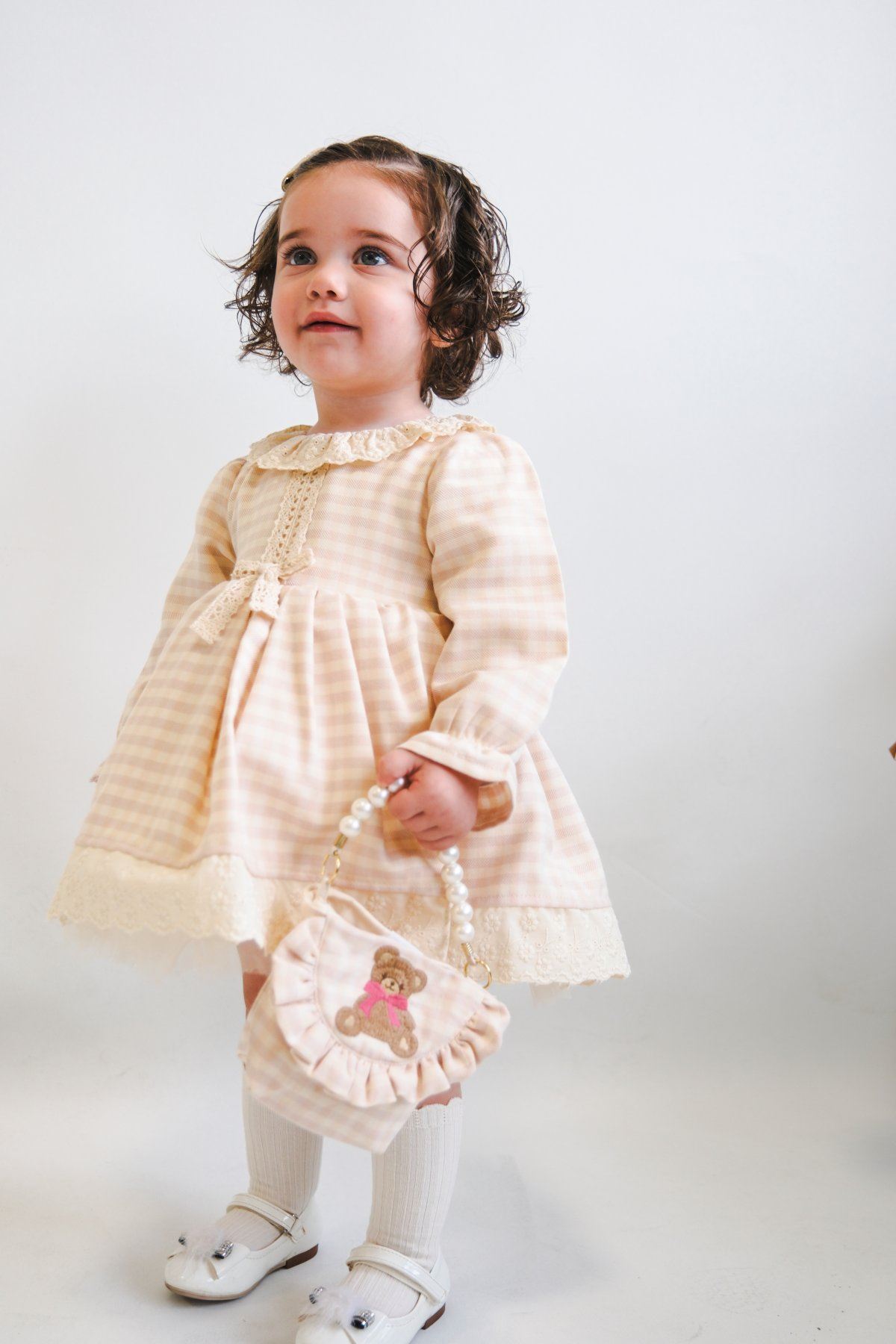 9-24 Aylık Vıvıenne Kız Bebek Çantalı Elbise-Pembe