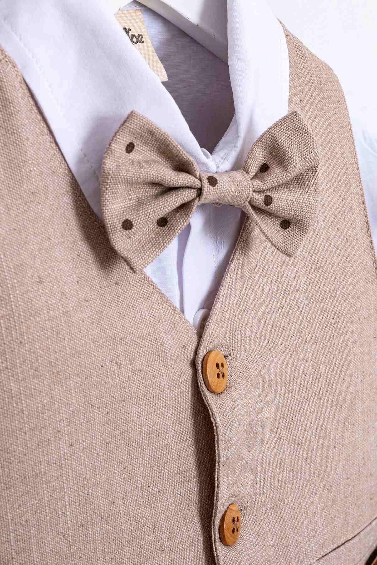 9-24 Aylık Petit King Erkek Bebek 3'Lü Takım-Latte