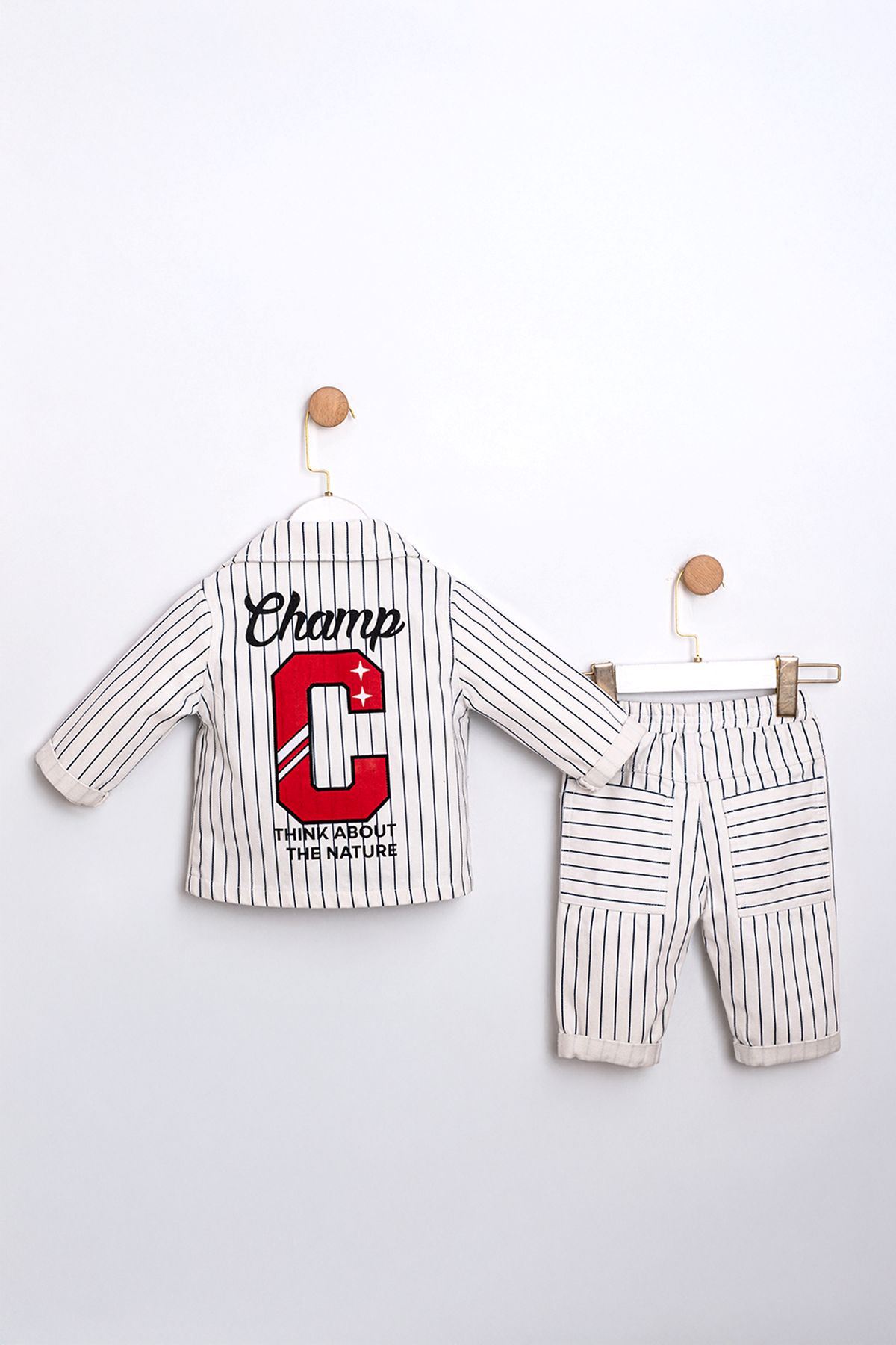 9-24 Aylık Prince Leo Erkek Bebek 3'Lü Takım-Ekru