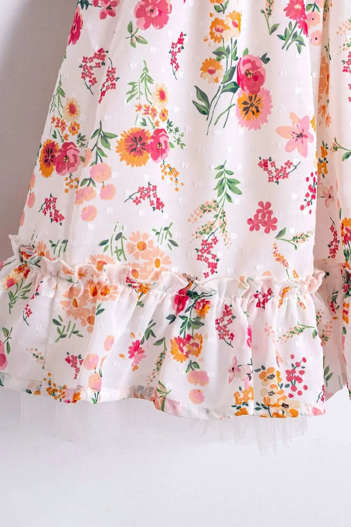 2-5 Yaş Cute Dress Kız Çocuk Elbise-Ekru
