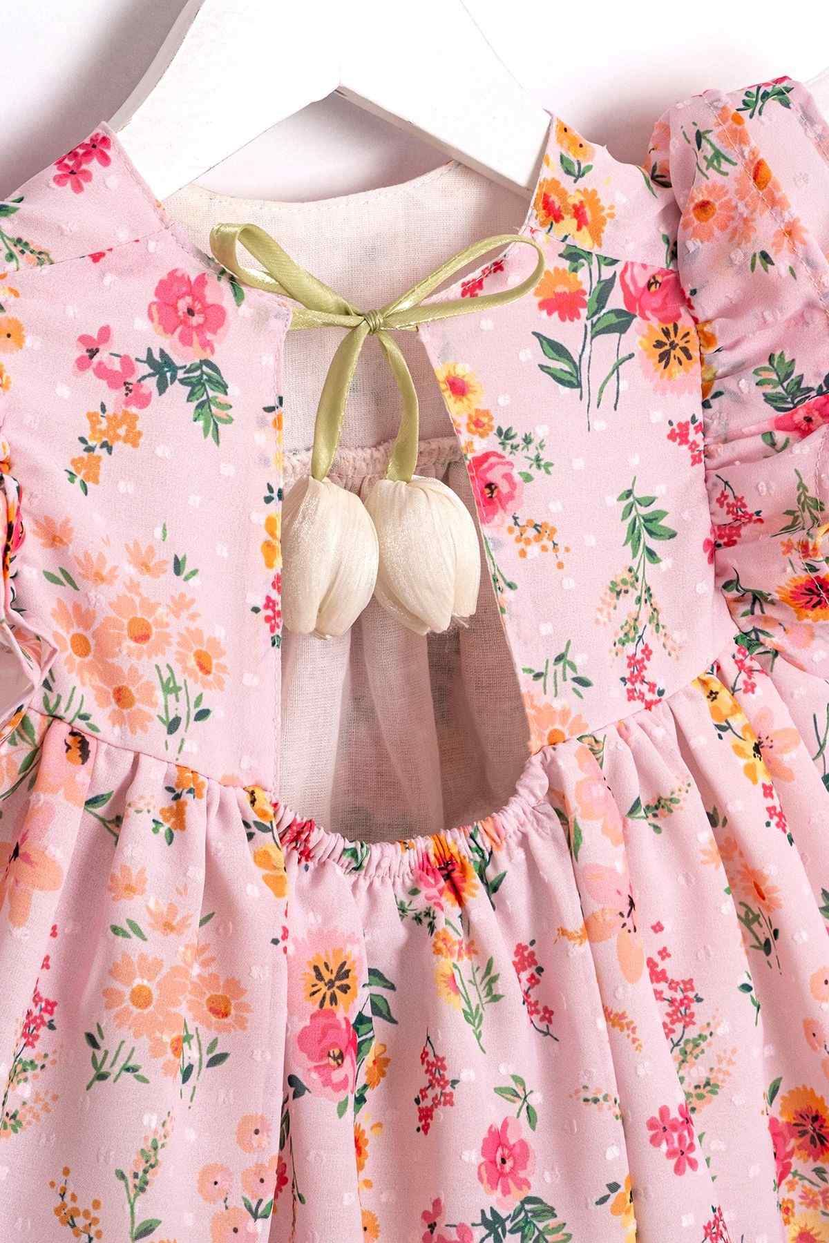 2-5 Yaş Cute Dress Kız Çocuk Elbise-Pembe