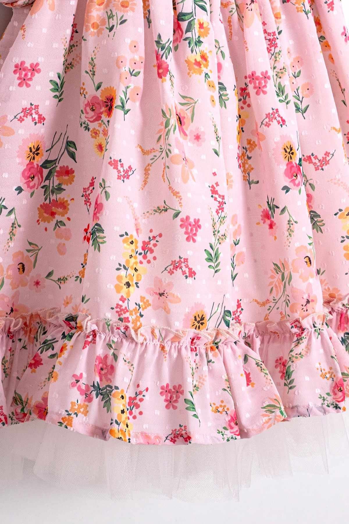 2-5 Yaş Cute Dress Kız Çocuk Elbise-Pembe