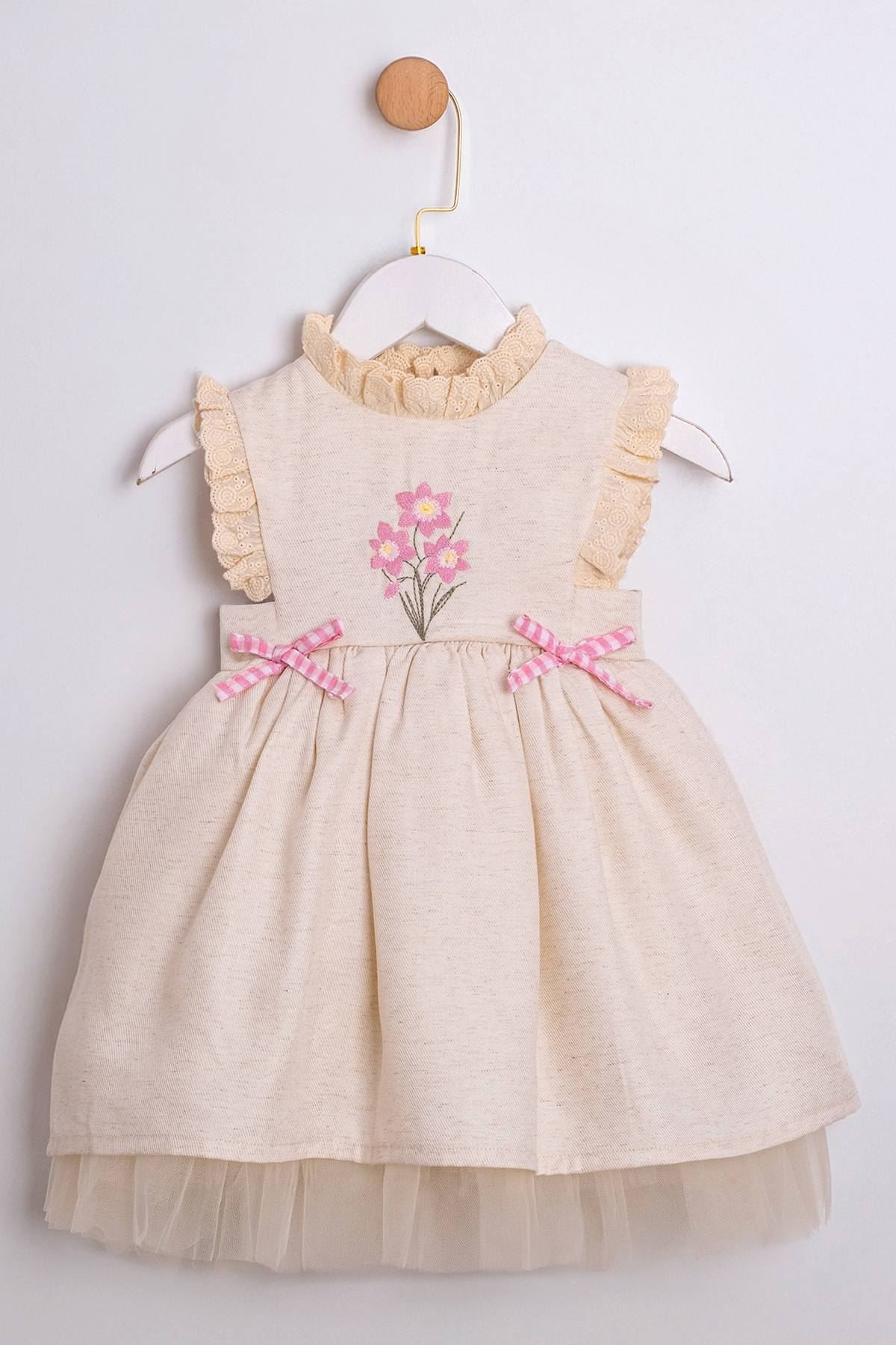 2-5 Yaş Sugar Dream Kız Çocuk Elbise-Latte