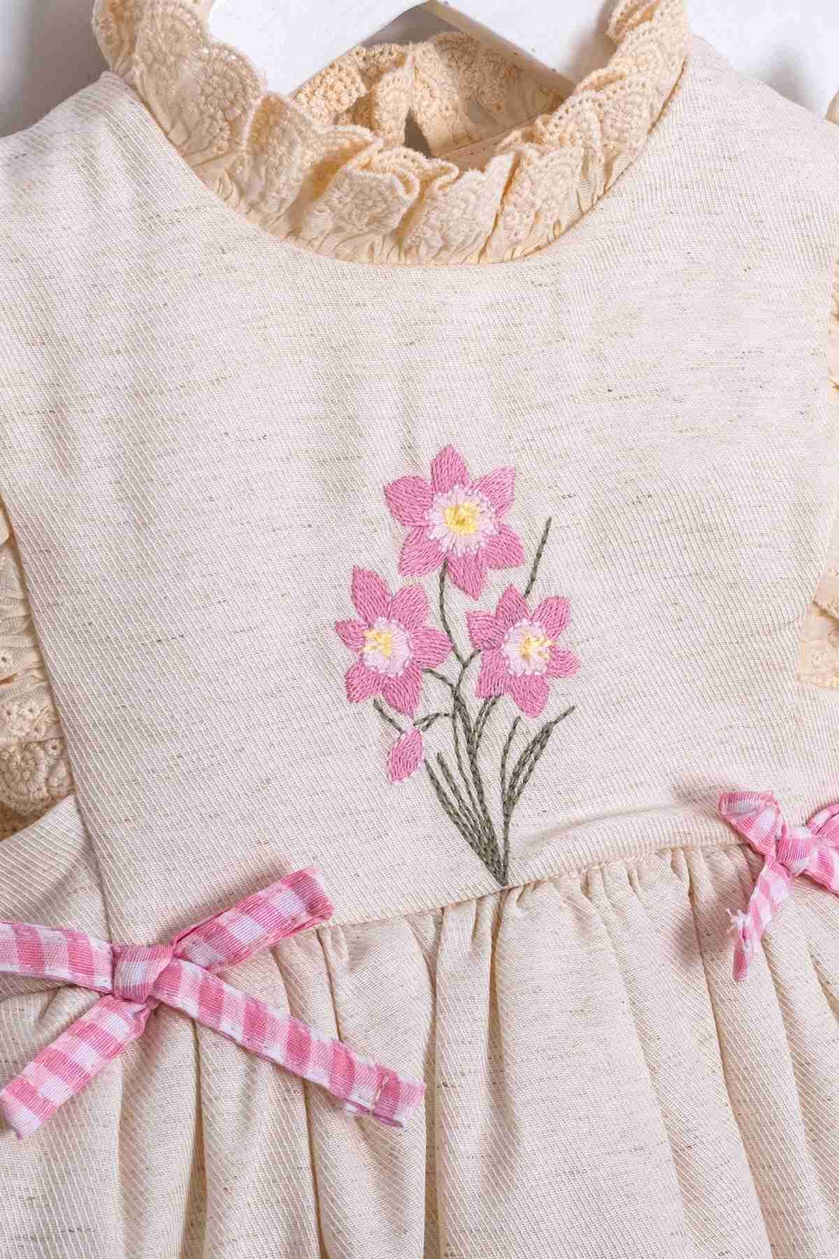 2-5 Yaş Sugar Dream Kız Çocuk Elbise-Latte