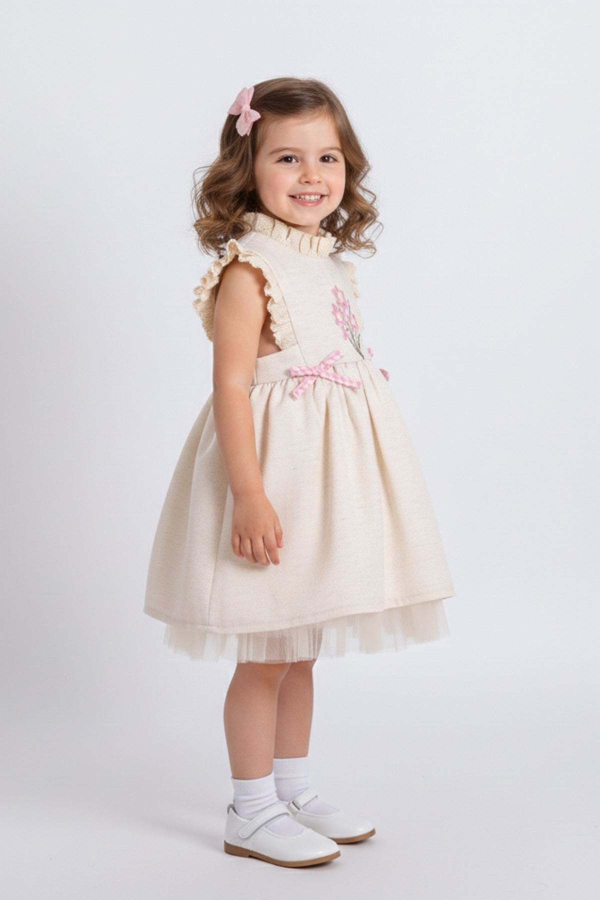 2-5 Yaş Sugar Dream Kız Çocuk Elbise-Latte