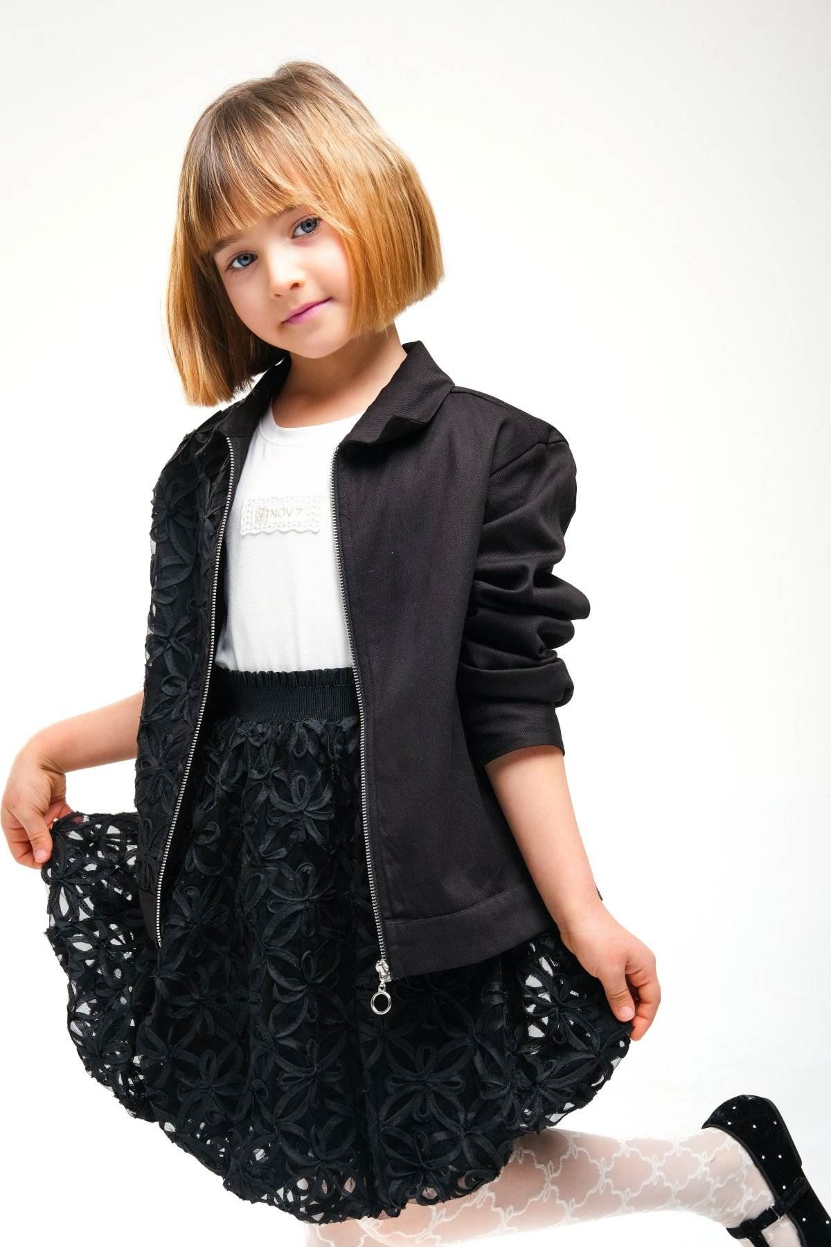 4-8 Yaş Royal Pearl Kız Çocuk Takım-Siyah