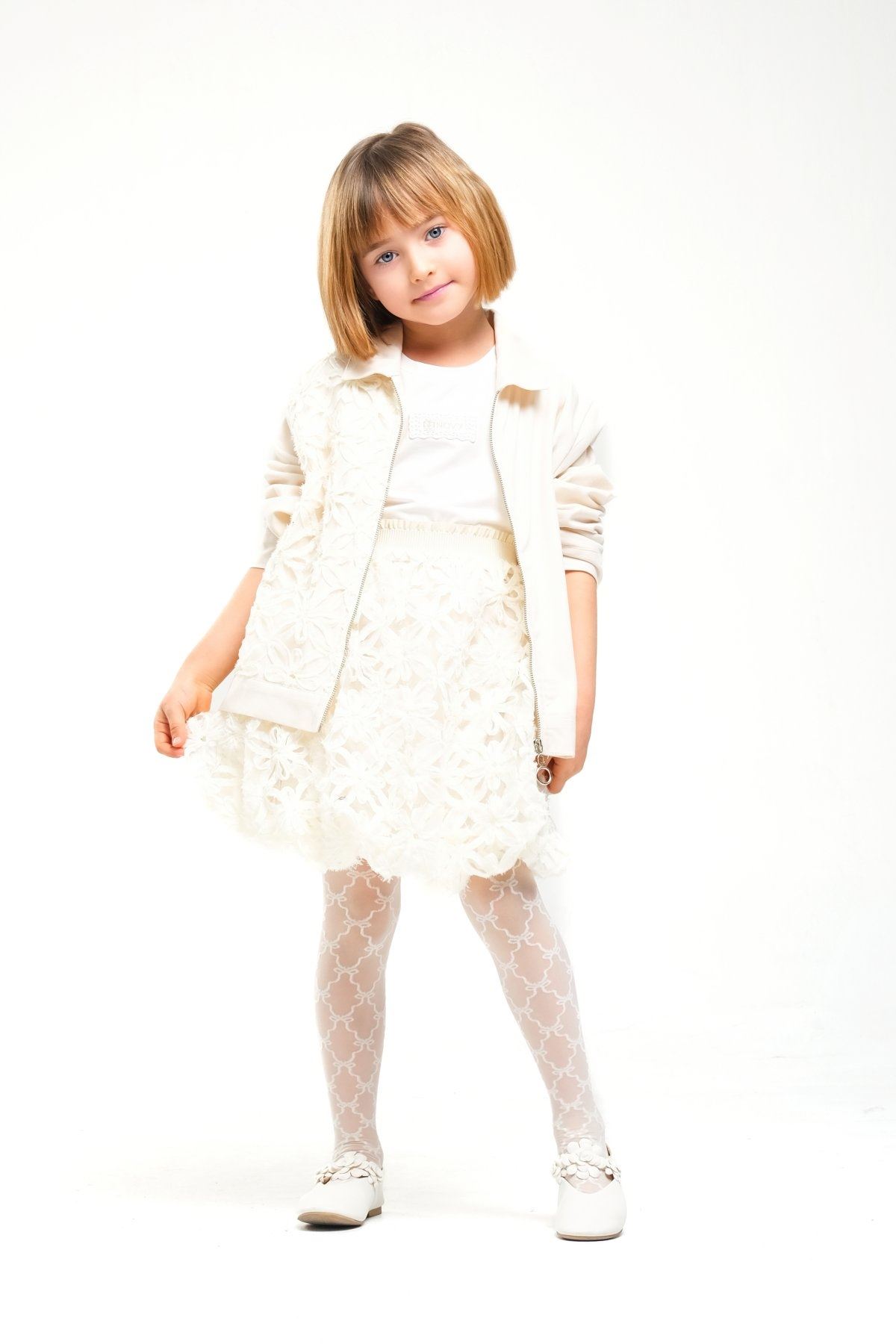 4-8 Yaş Royal Pearl Kız Çocuk Takım-Latte