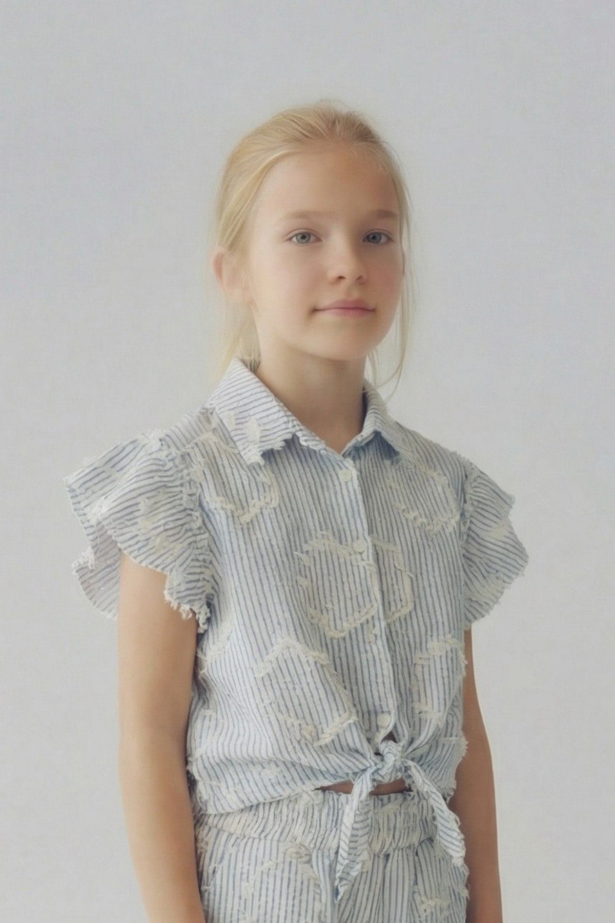 4-14 Yaş Lina Luna Kız Çocuk Takım-Mavi