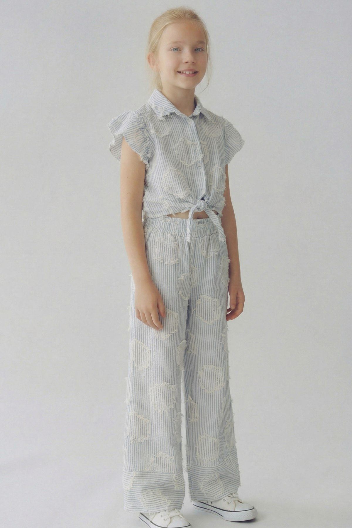 4-14 Yaş Lina Luna Kız Çocuk Takım-Mavi