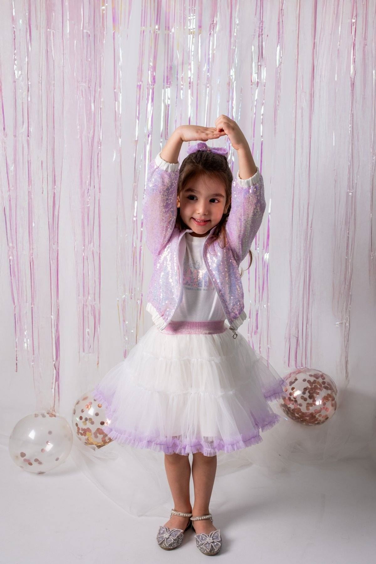 2-5 Yaş Magic Kız Çocuk 3'Lü Takım-Lila