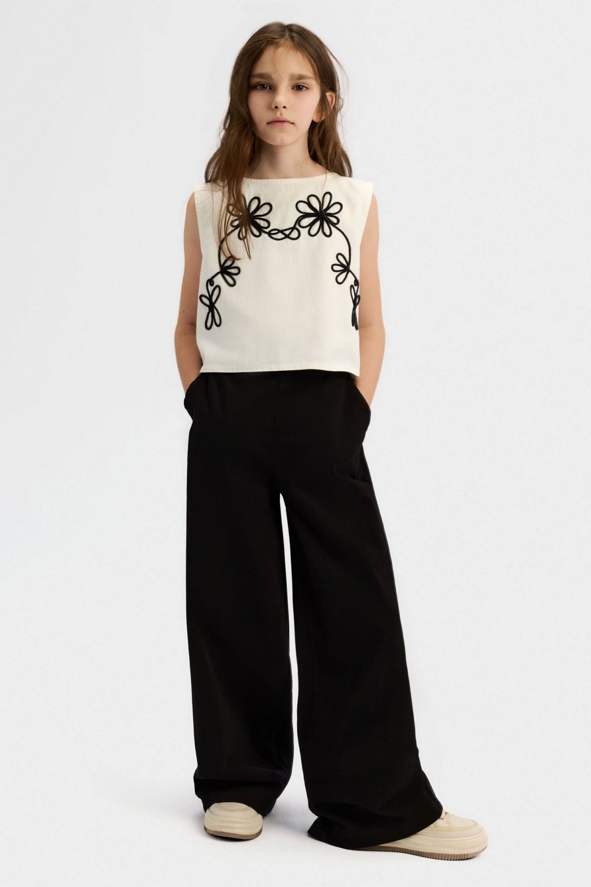 8-14 Yaş Alina Bloom Kız Çocuk 3'Lü Takım-Siyah