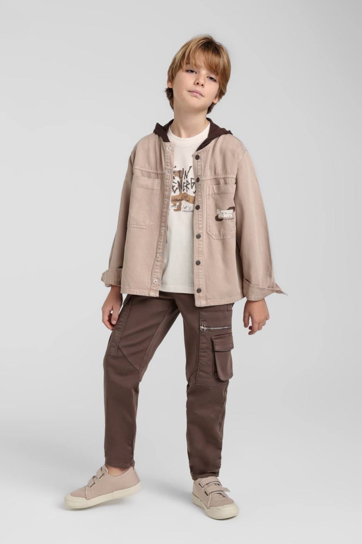 5-14 Yaş Sunrise Rıders Erkek Çocuk 3'Lü Takım-Latte