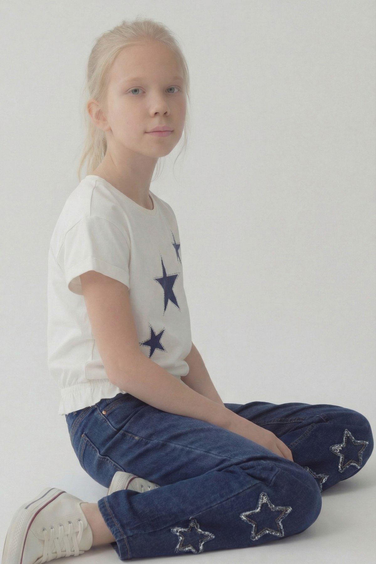 5-14 Yaş All Star Kız Çocuk T-Shirt-Ekru